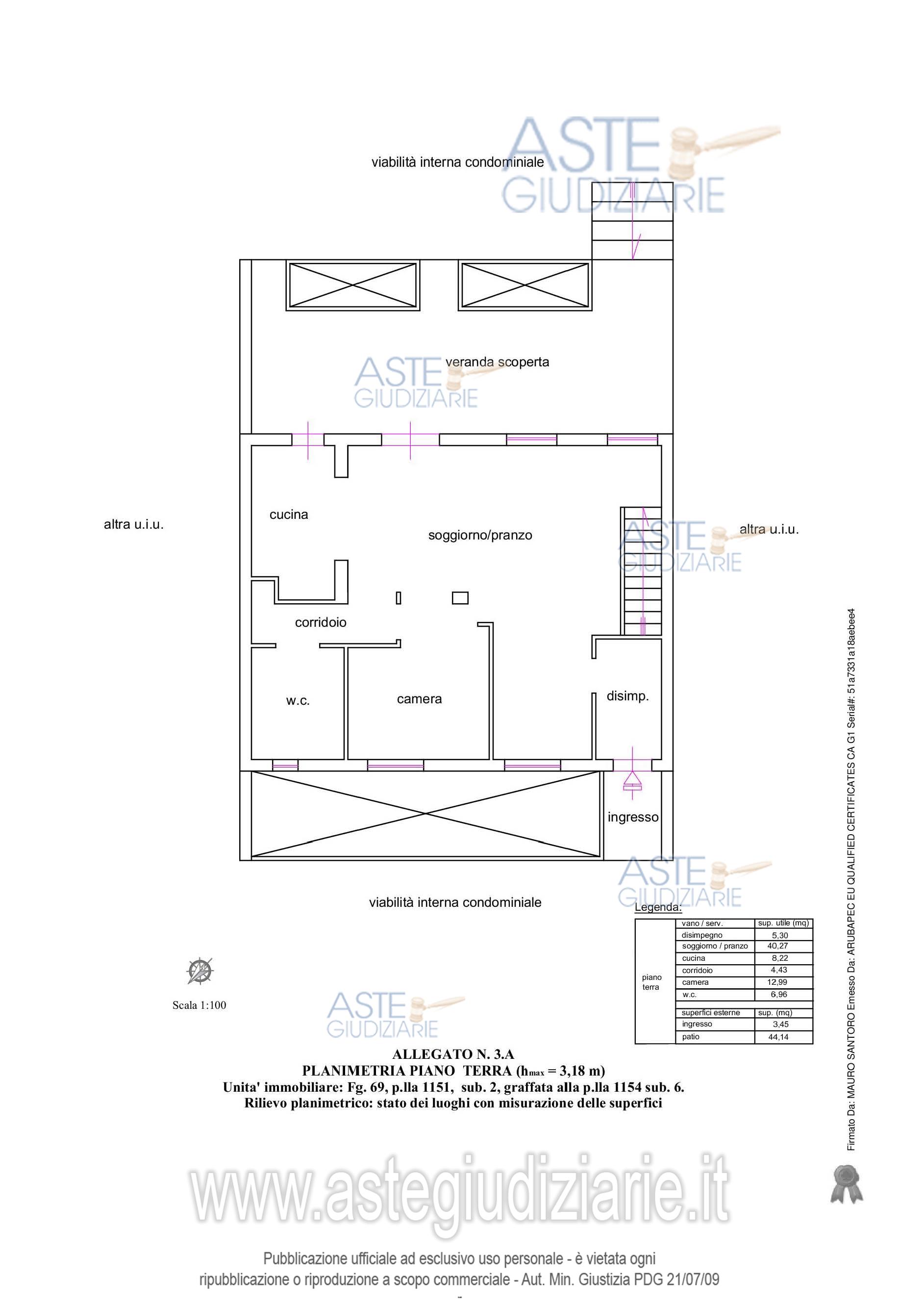 Planimetria del bene