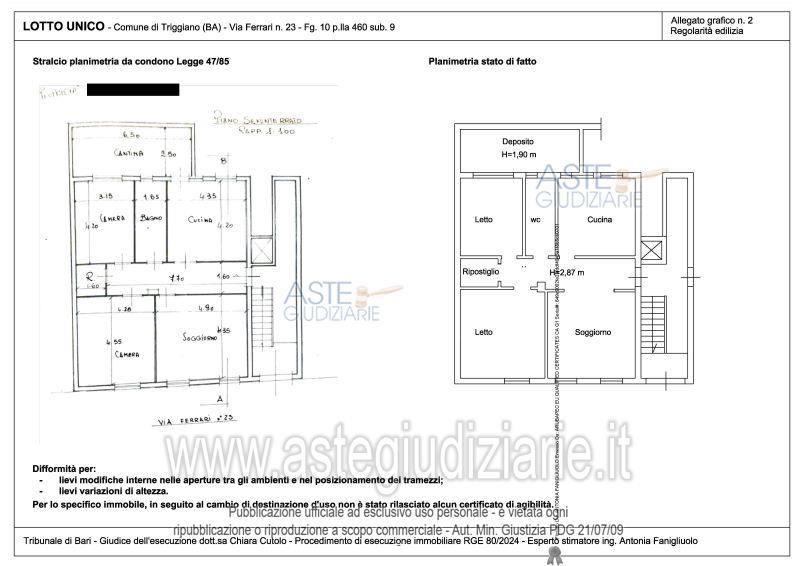 Planimetria del bene