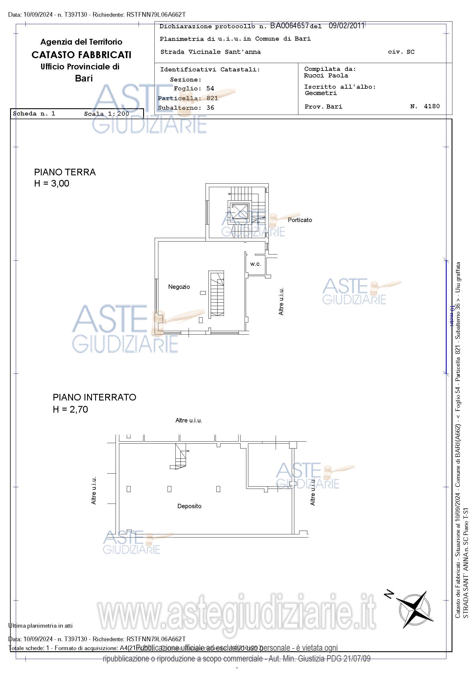 Planimetria del bene