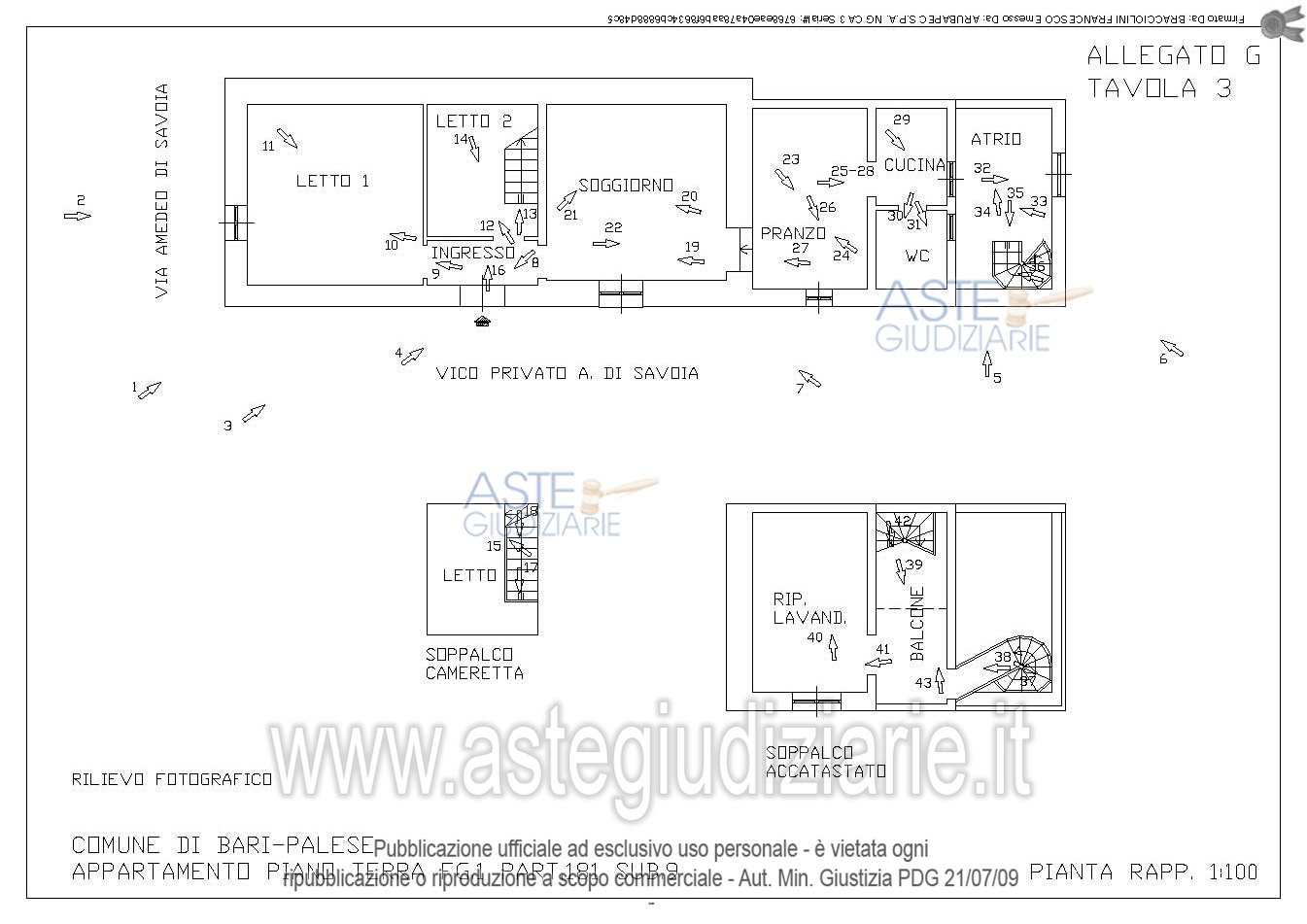 Planimetria del bene