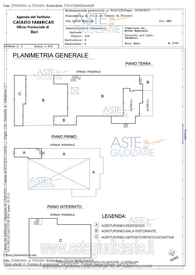 Planimetria del bene