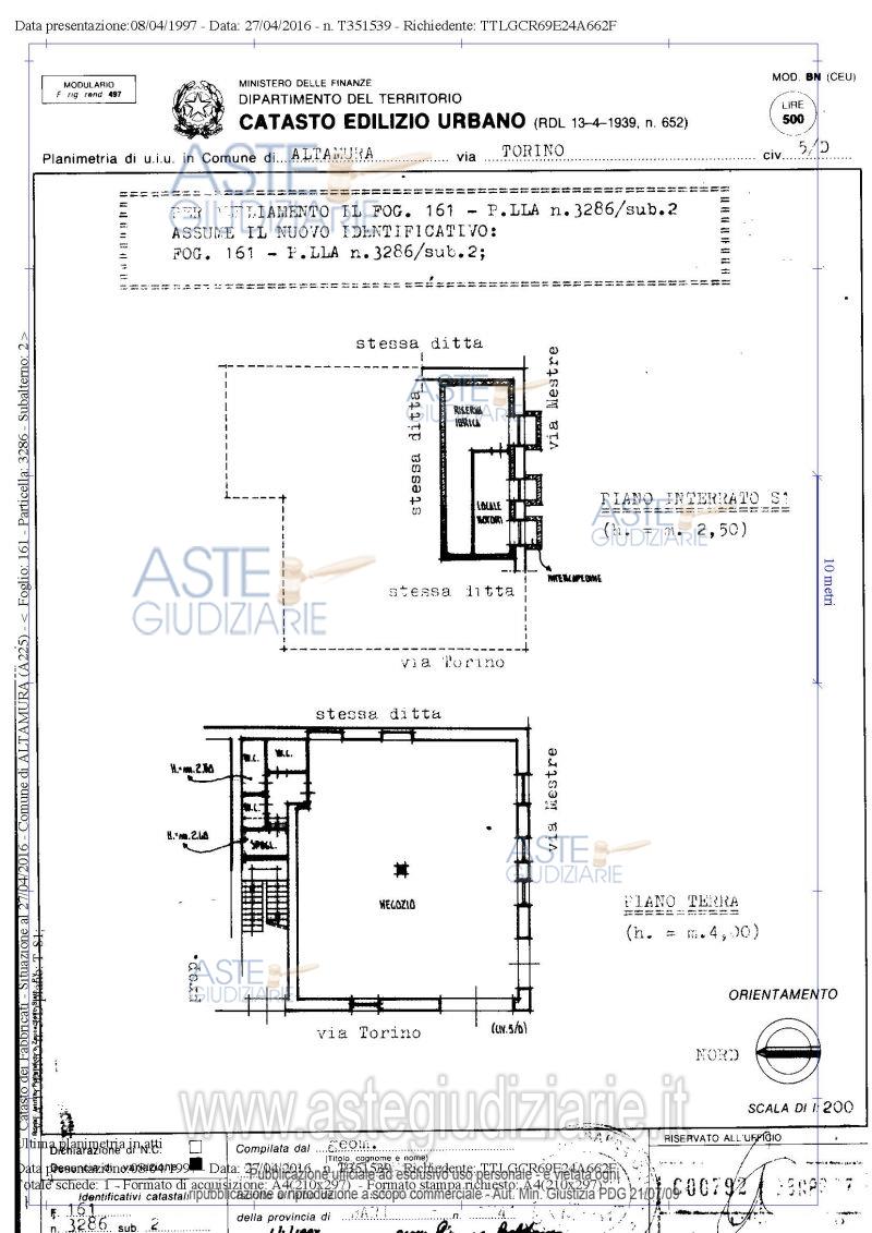 Planimetria del bene