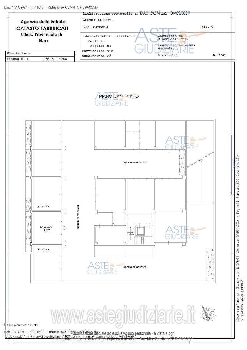 Planimetria del bene