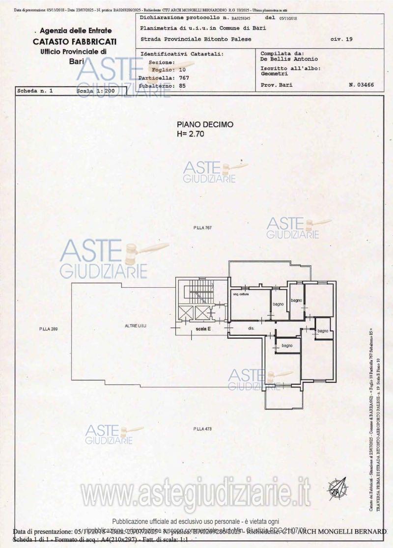 Planimetria del bene