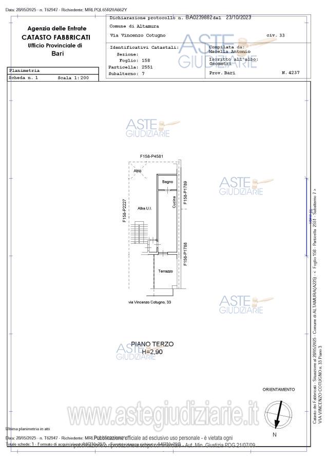 Planimetria del bene