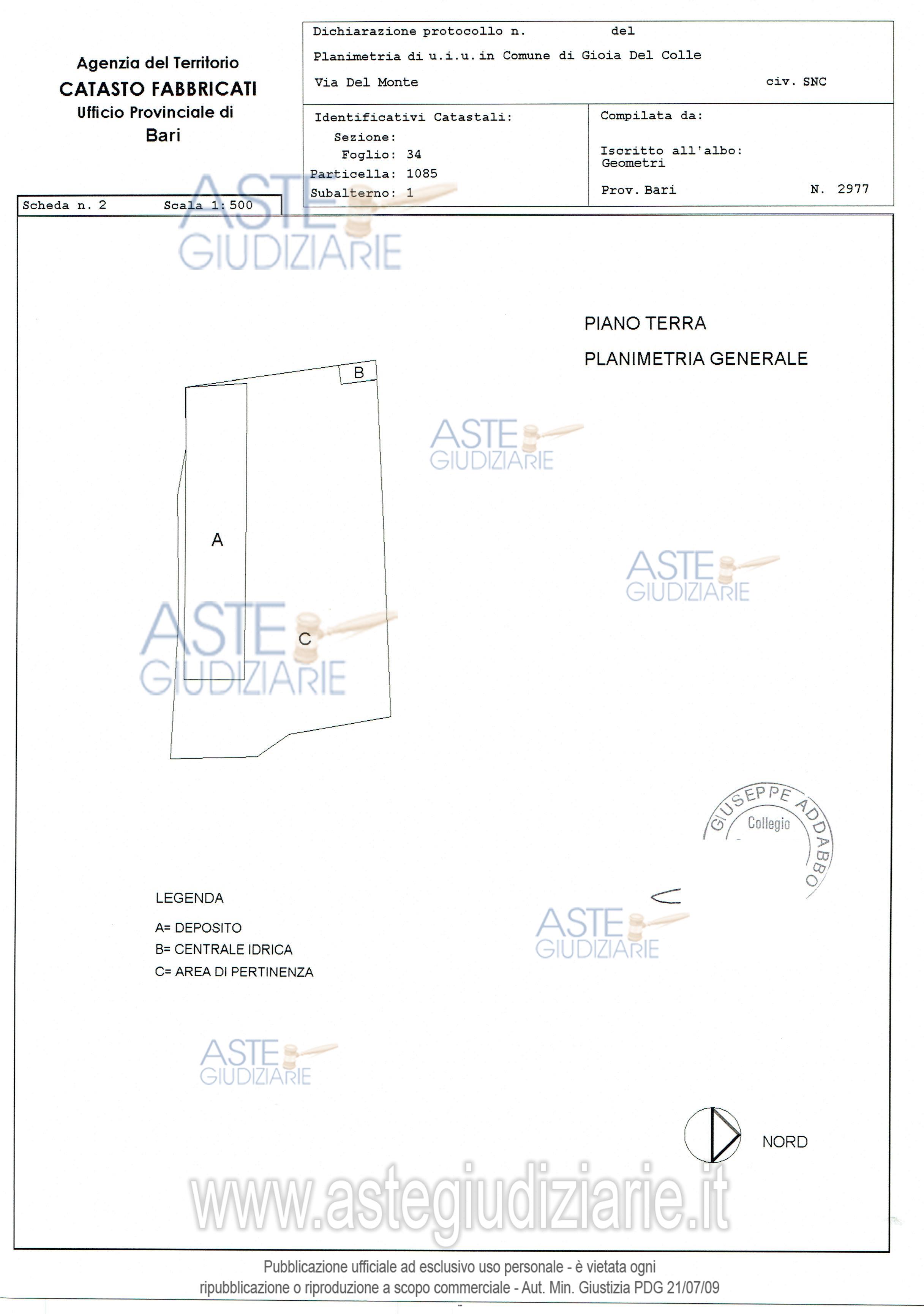 Planimetria del bene