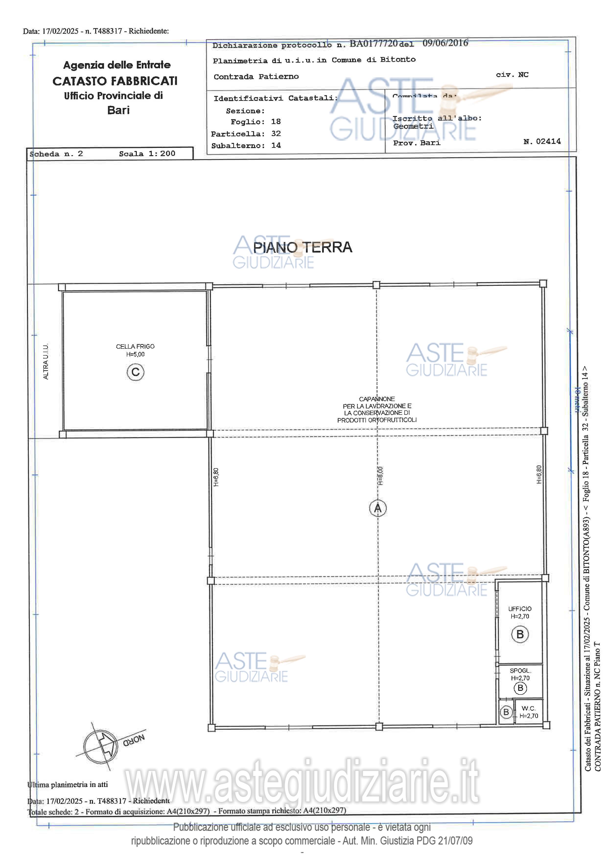 Planimetria del bene