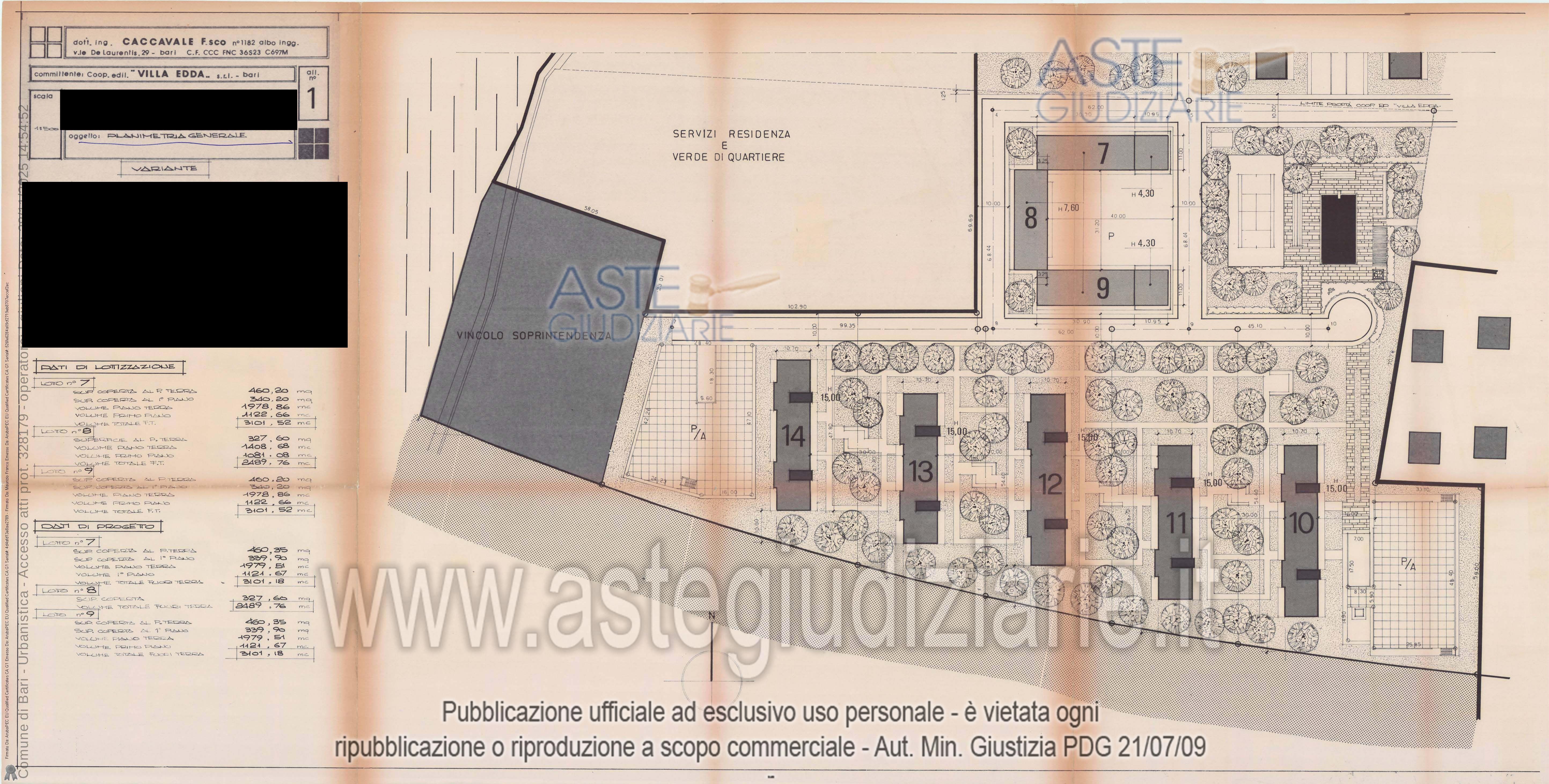 Planimetria del bene
