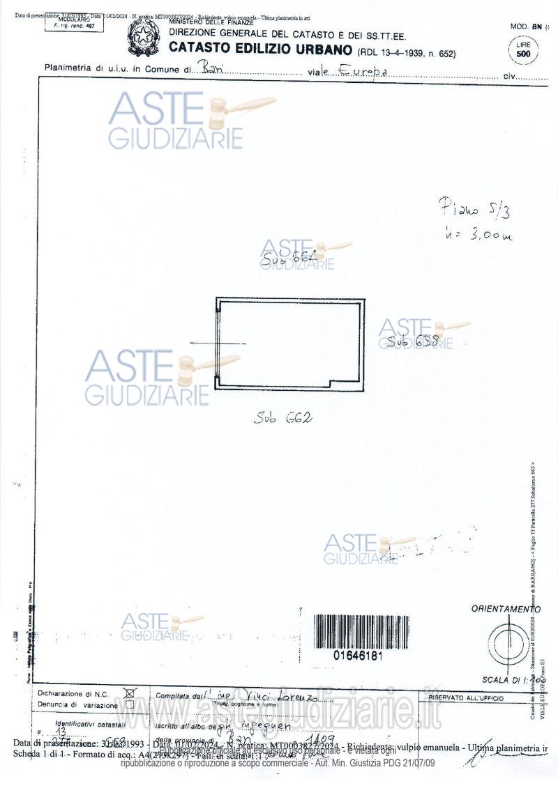 Planimetria del bene