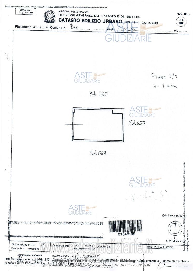 Planimetria del bene