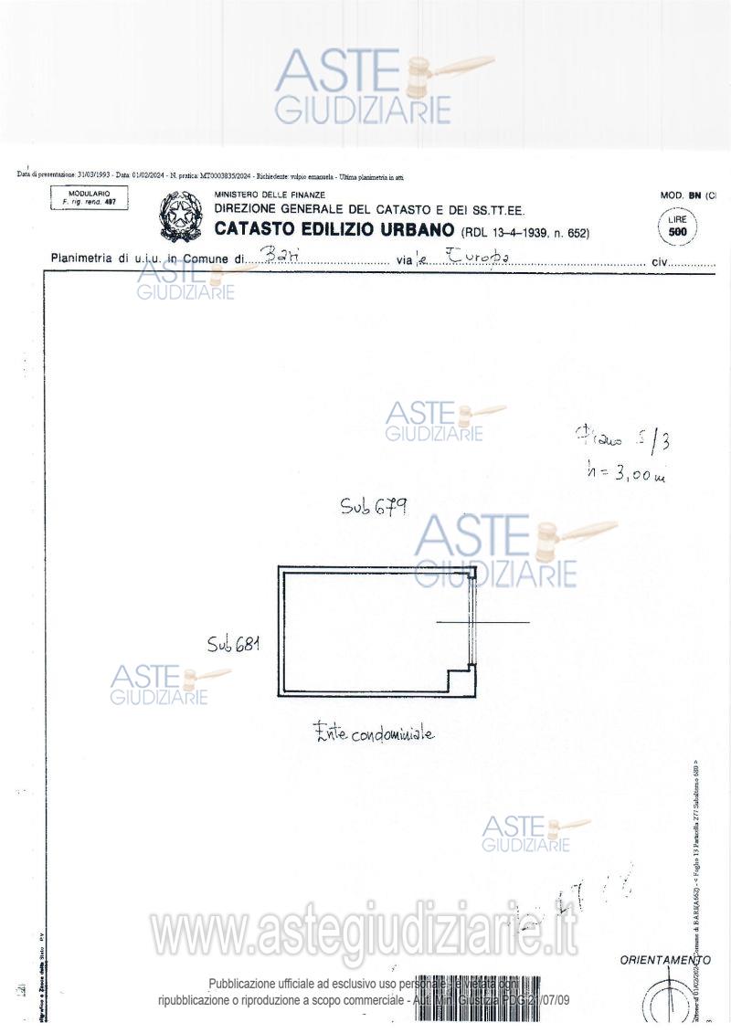 Planimetria del bene