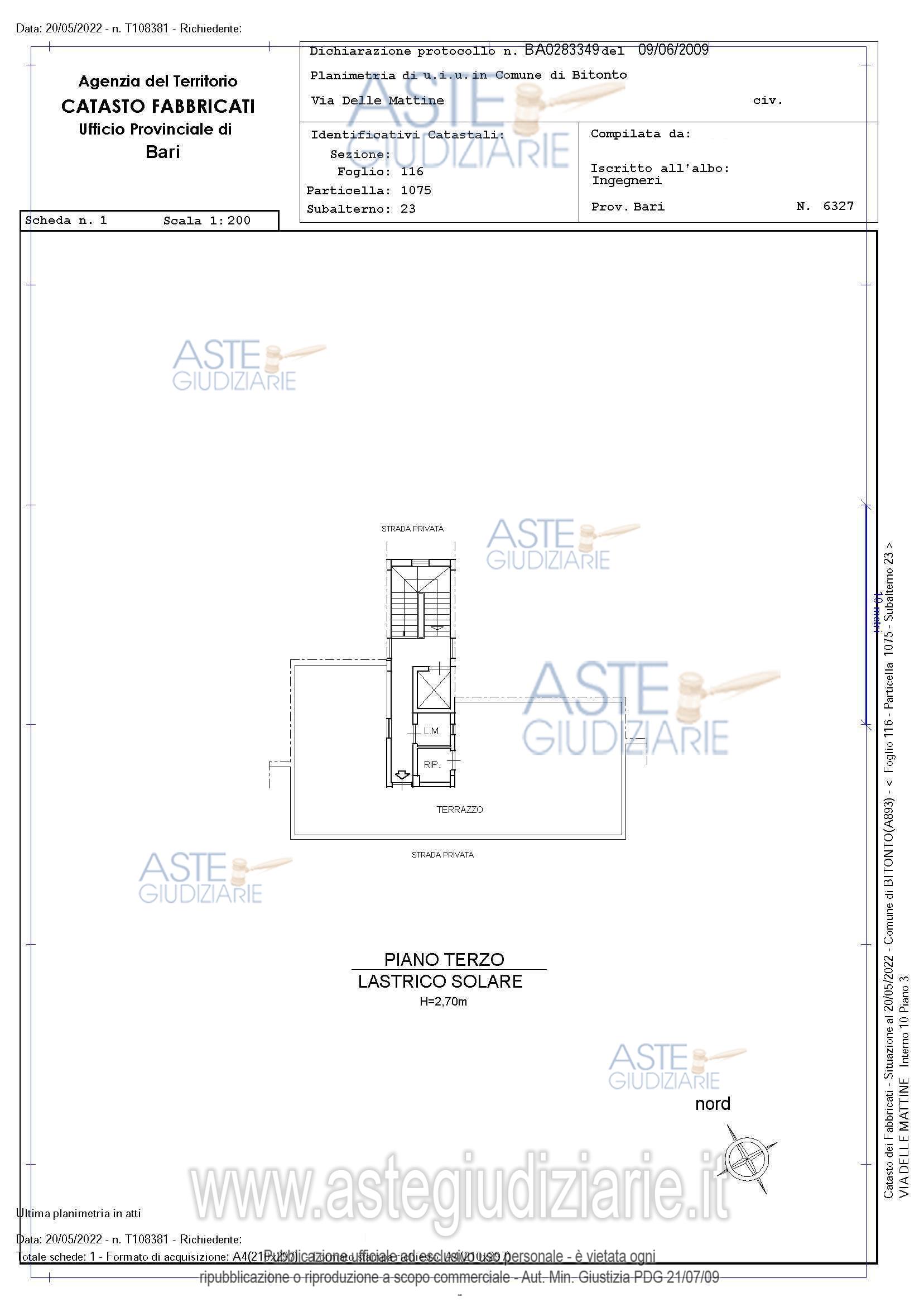 Planimetria del bene