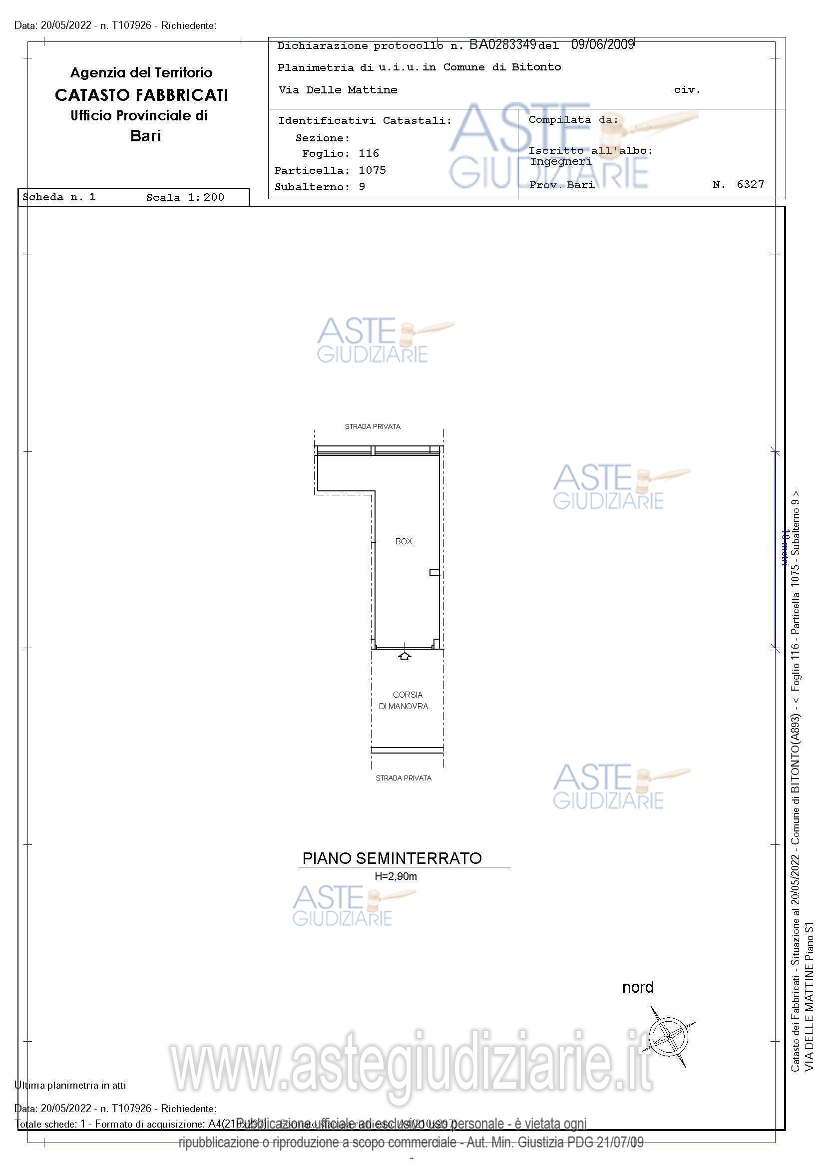 Planimetria del bene