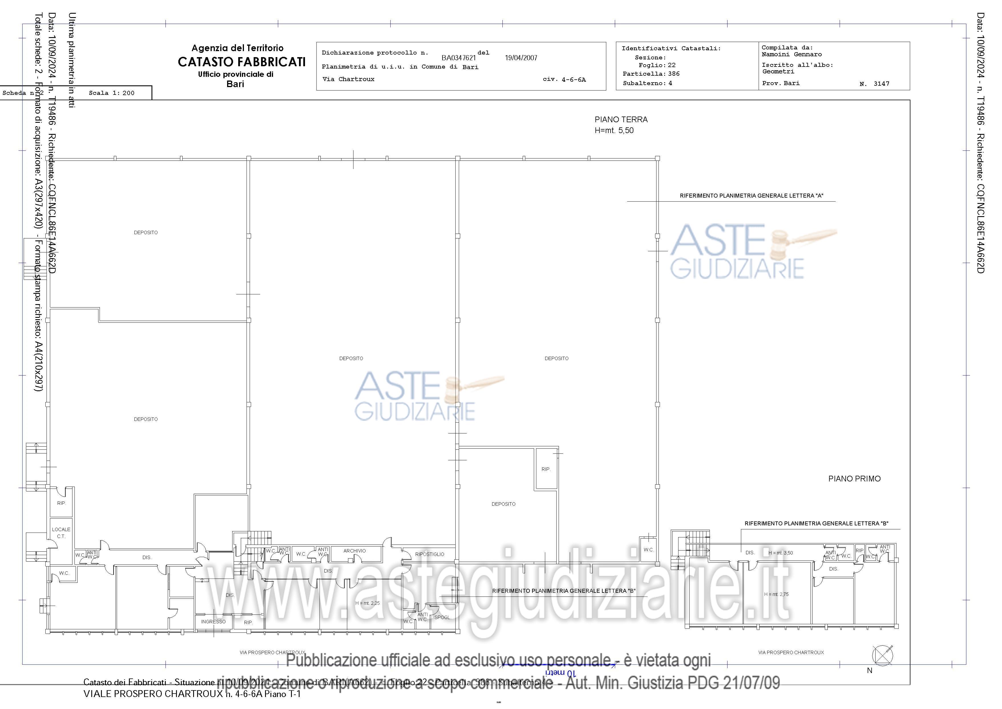 Planimetria del bene