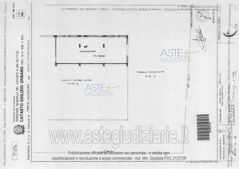 Planimetria del bene