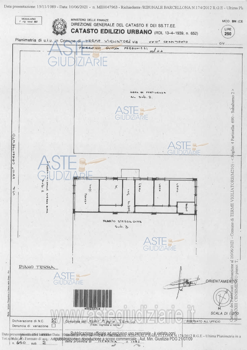 Planimetria del bene