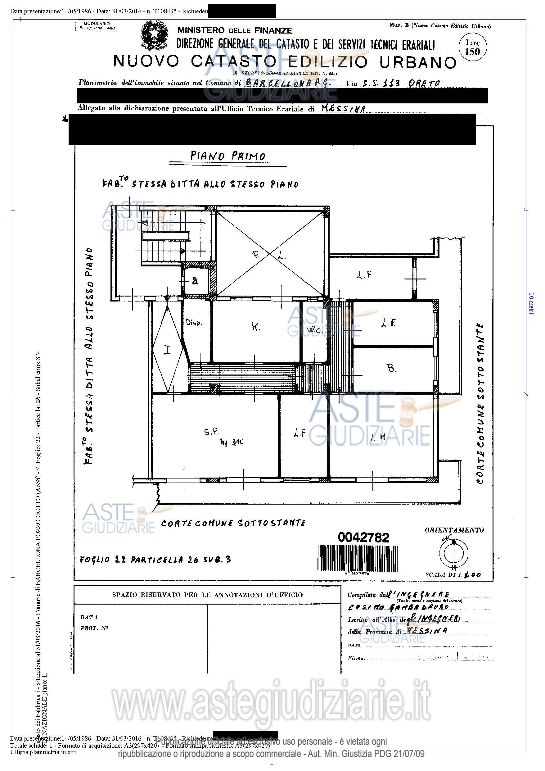Planimetria del bene