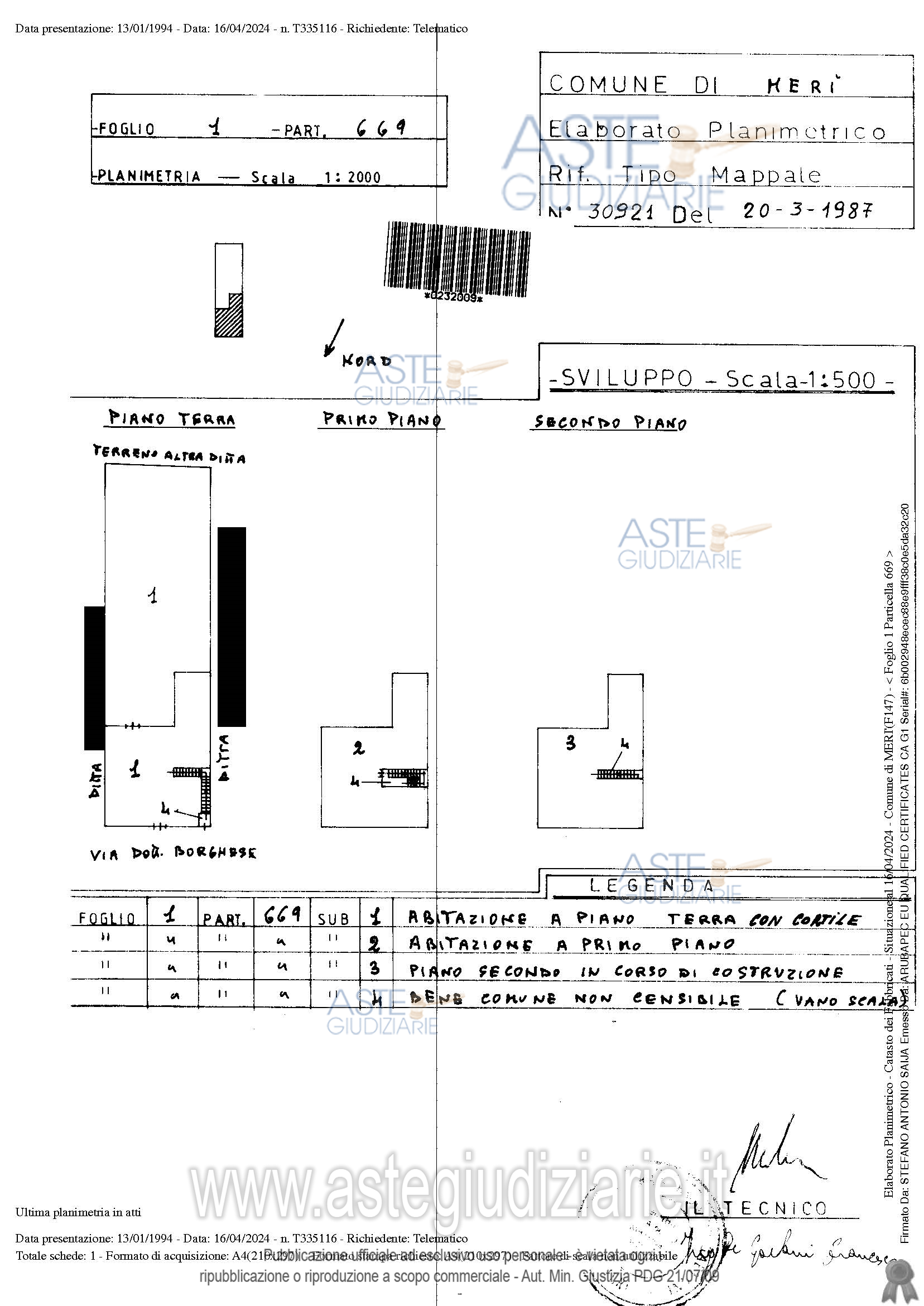 Planimetria del bene