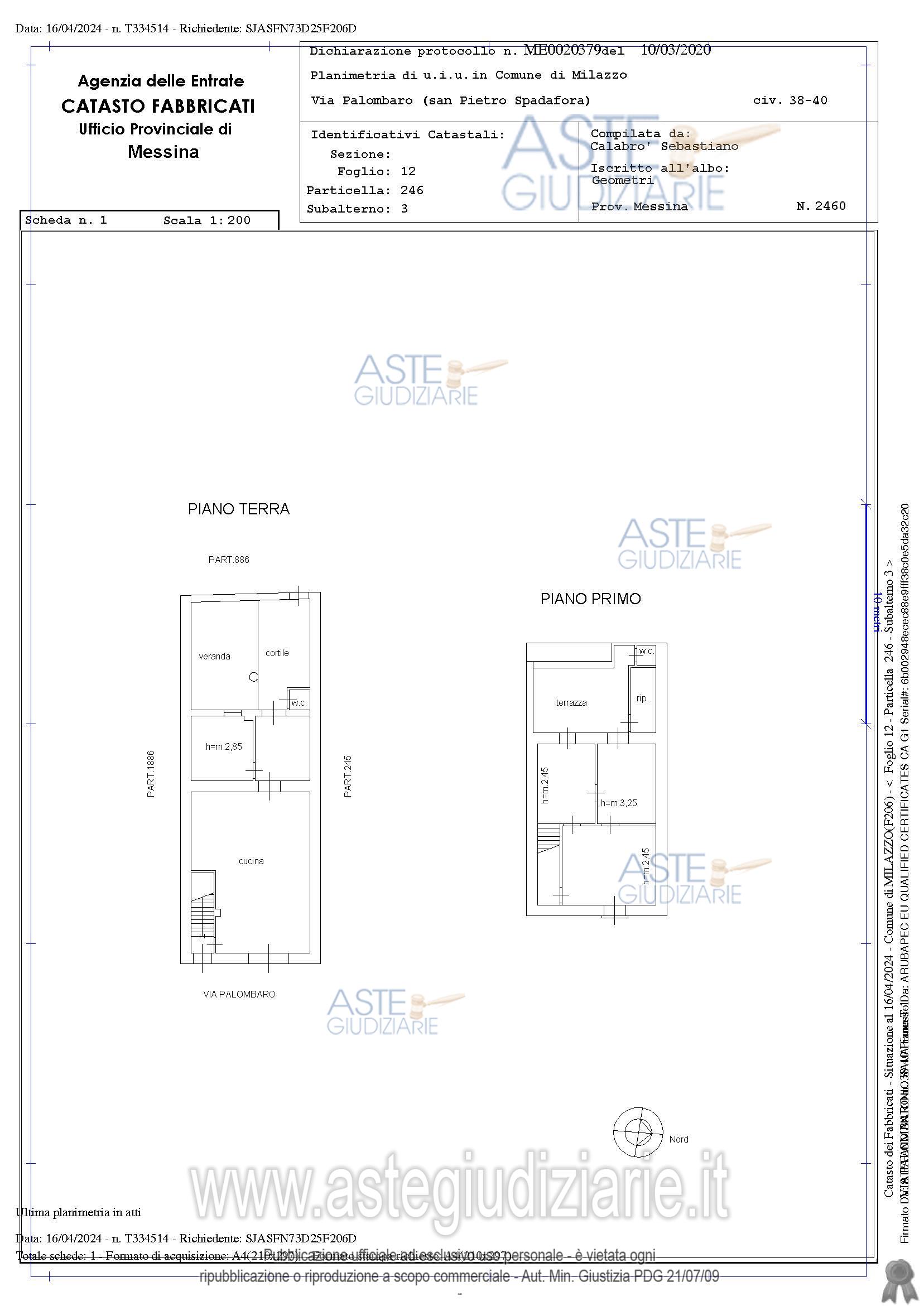 Planimetria del bene