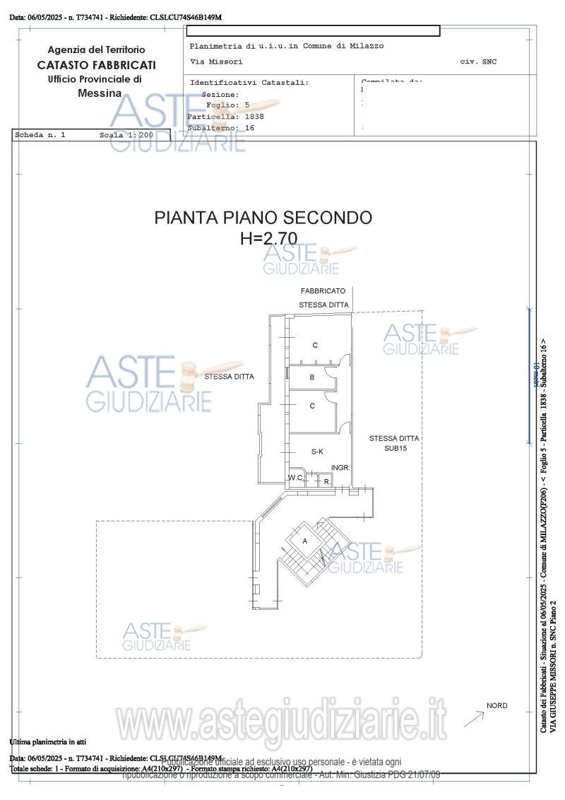 Planimetria del bene