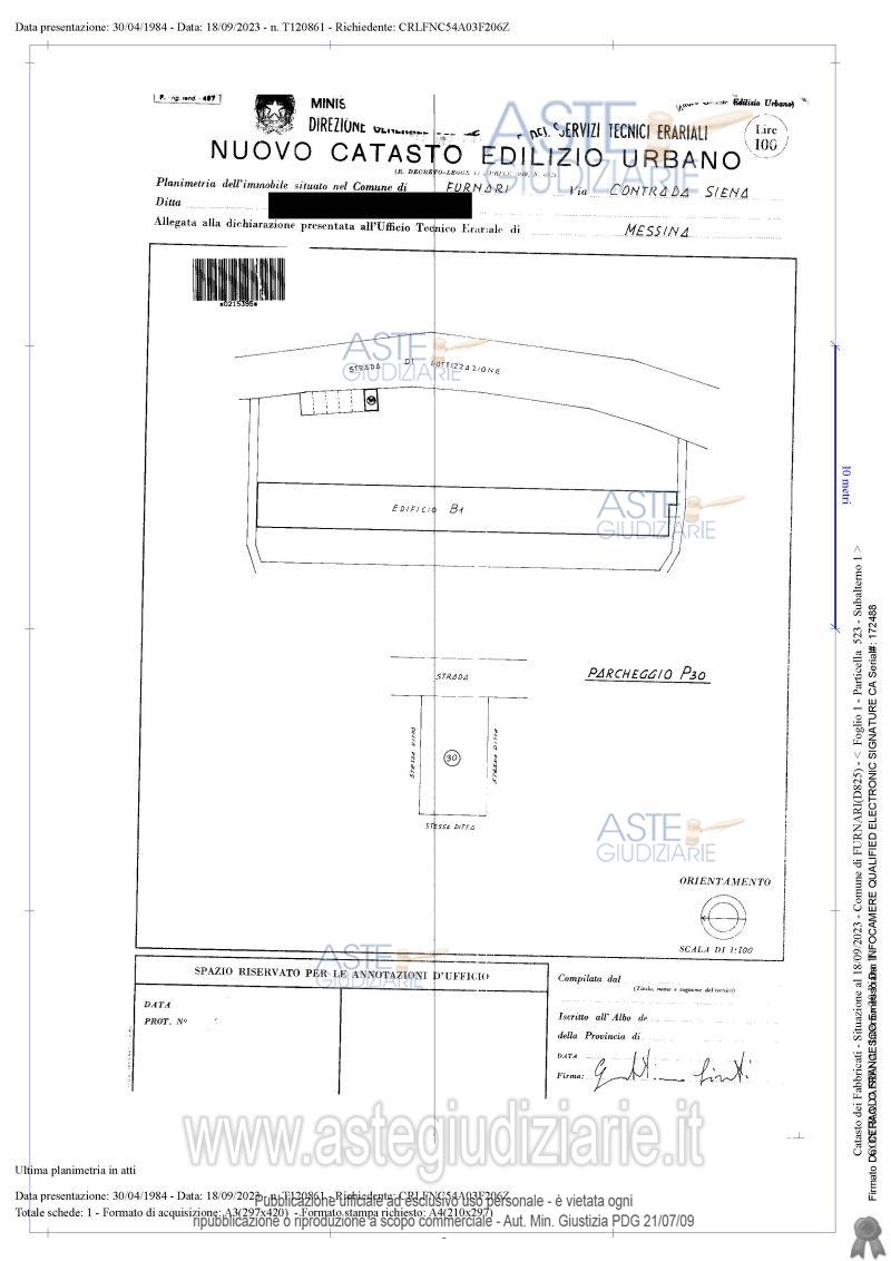 Planimetria del bene