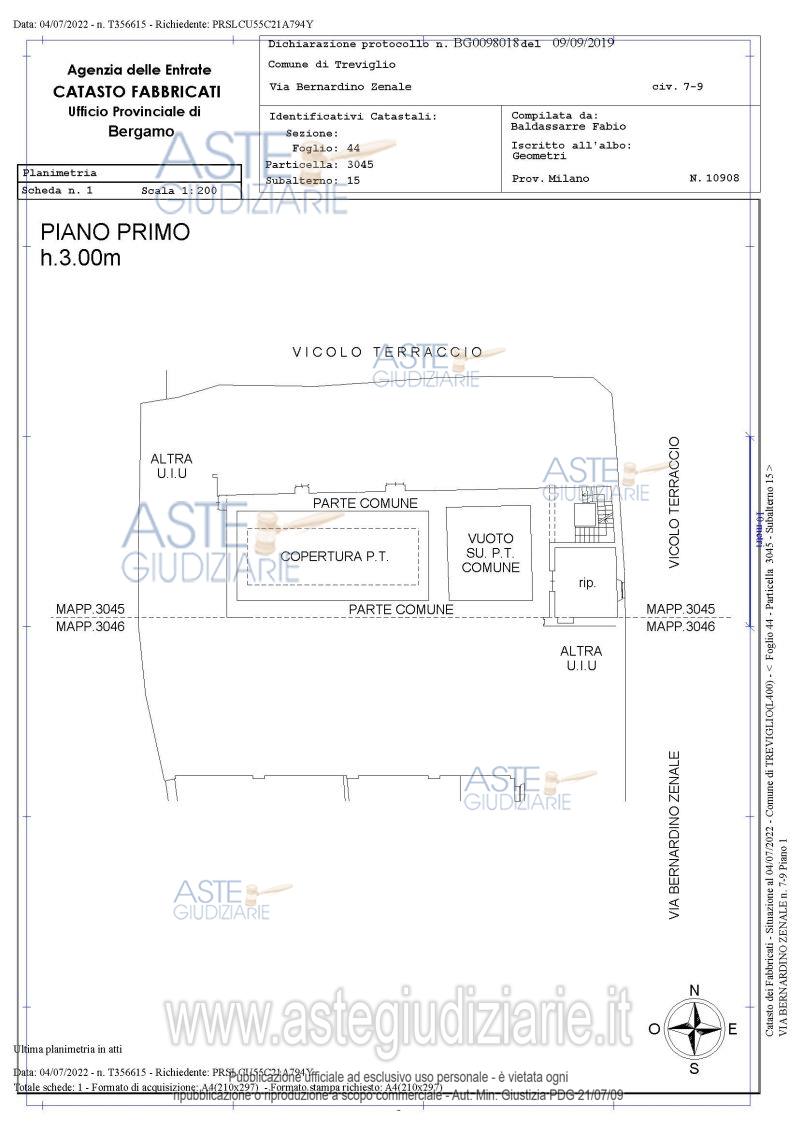 Planimetria del bene
