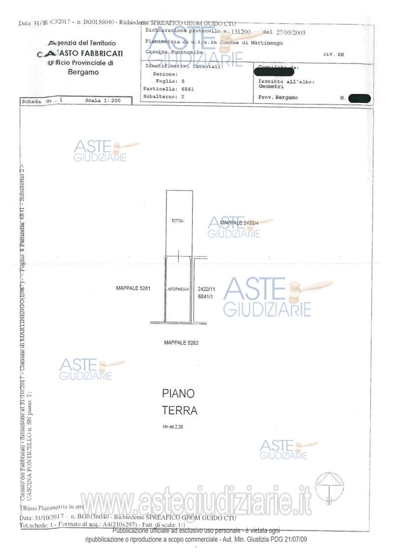 Planimetria del bene