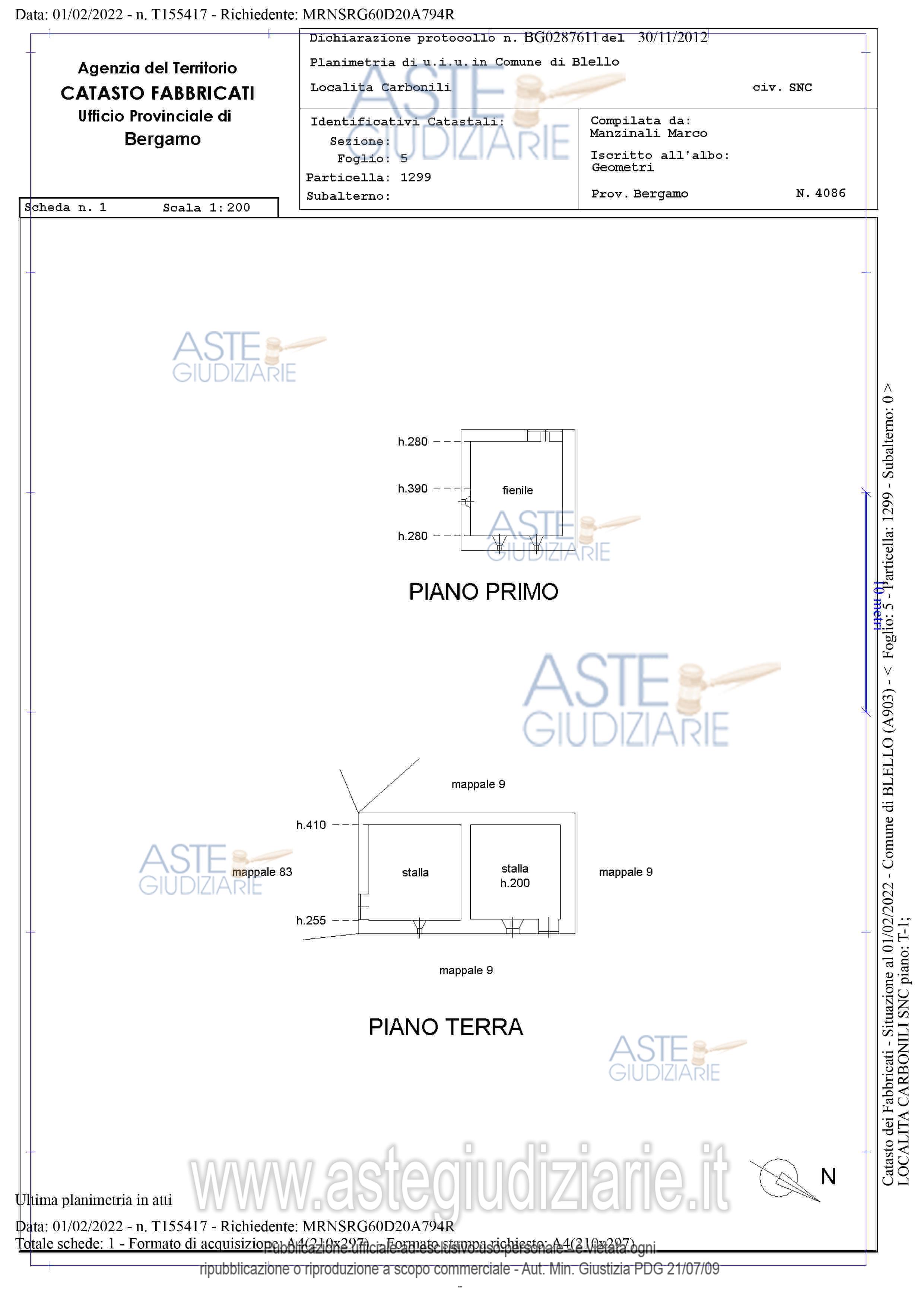 Planimetria del bene