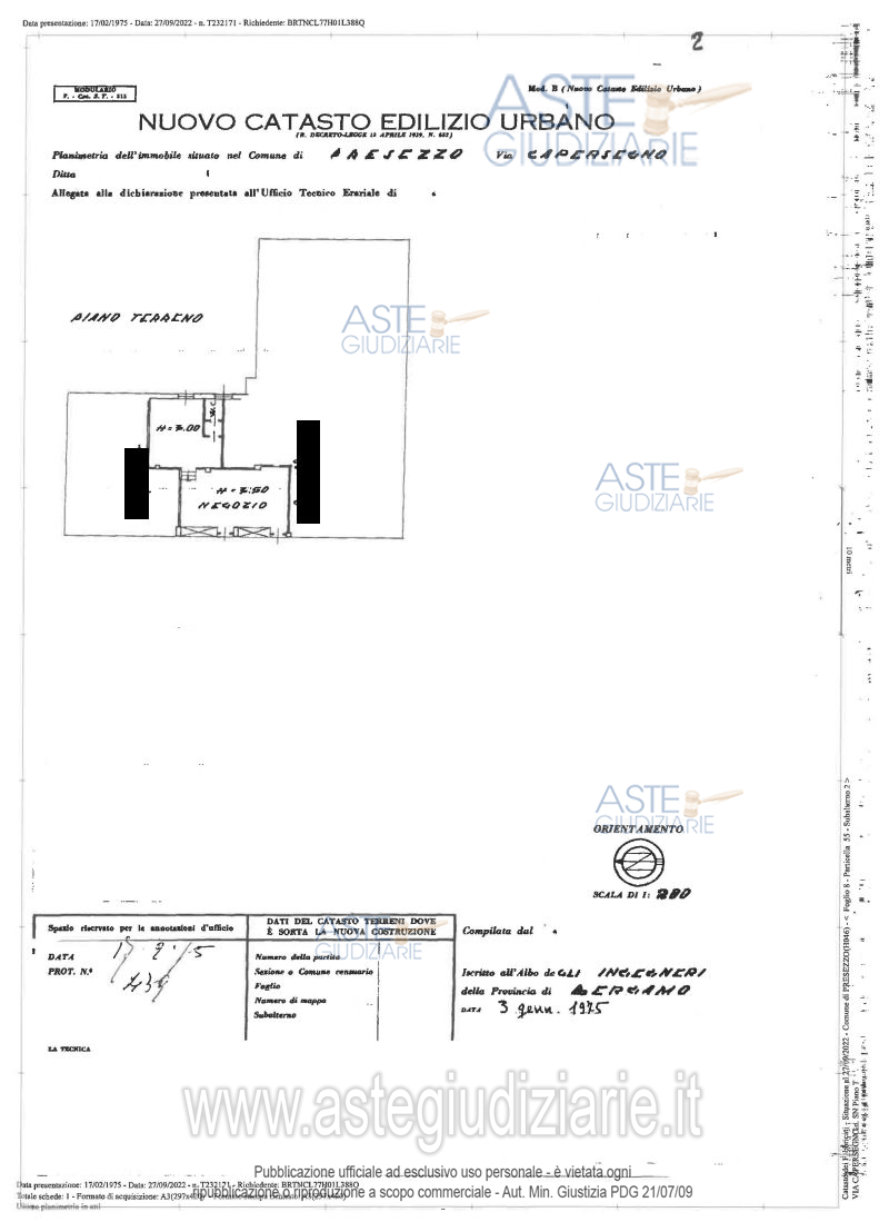 Planimetria del bene