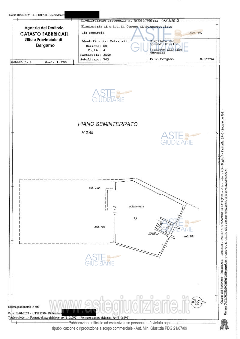 Planimetria del bene