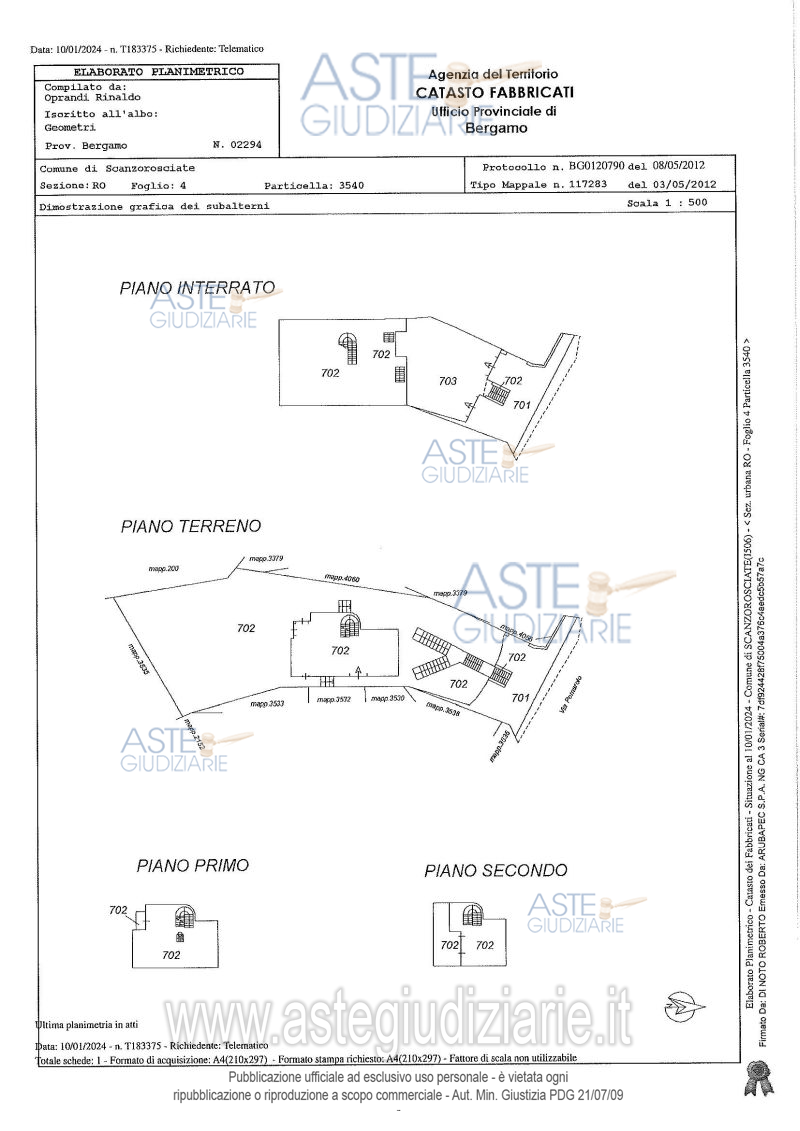 Planimetria del bene