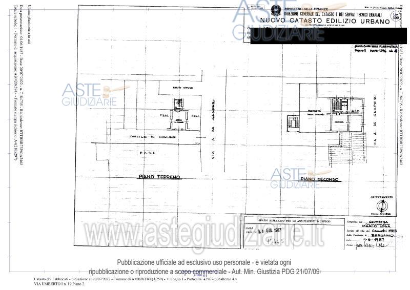 Planimetria del bene