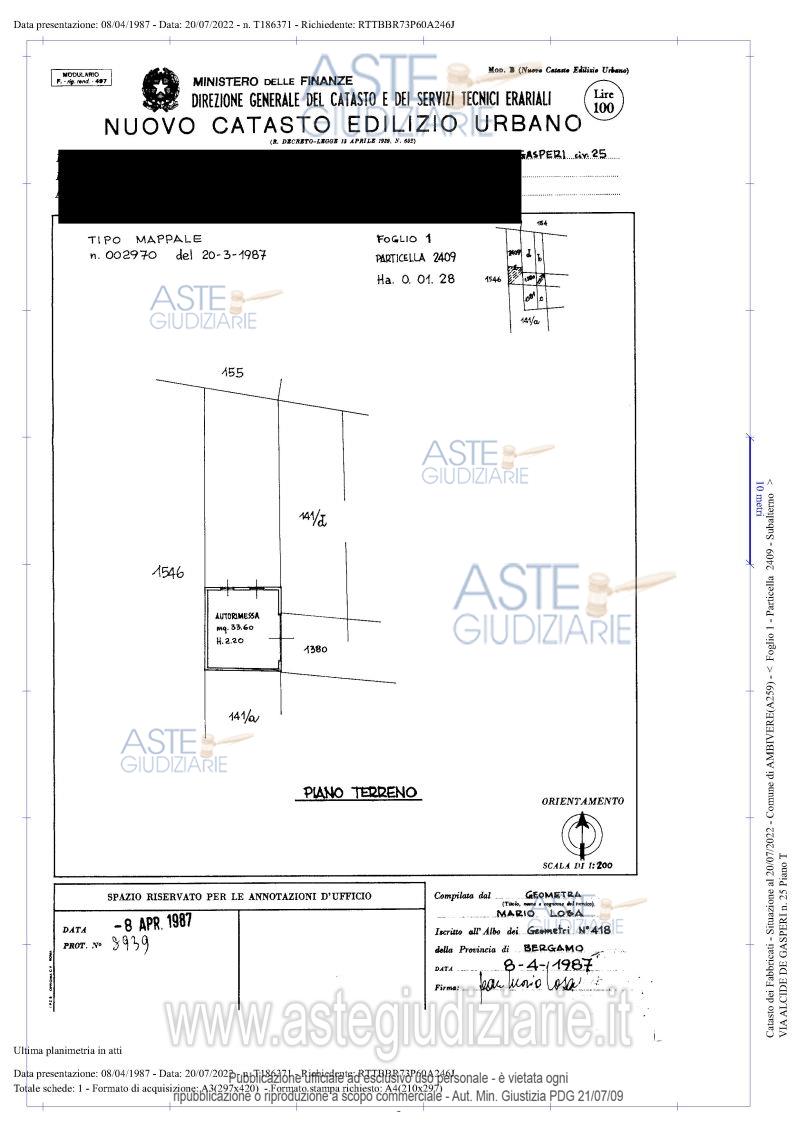 Planimetria del bene
