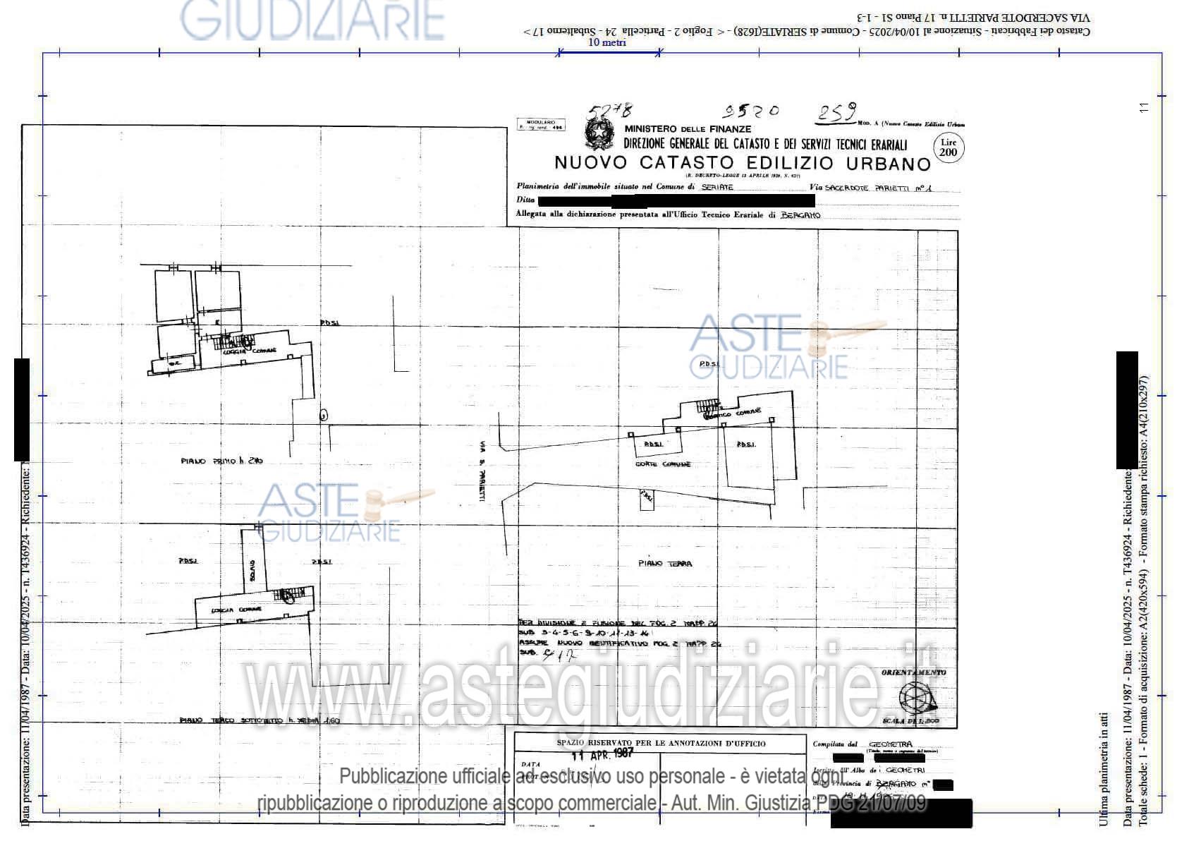 Planimetria del bene