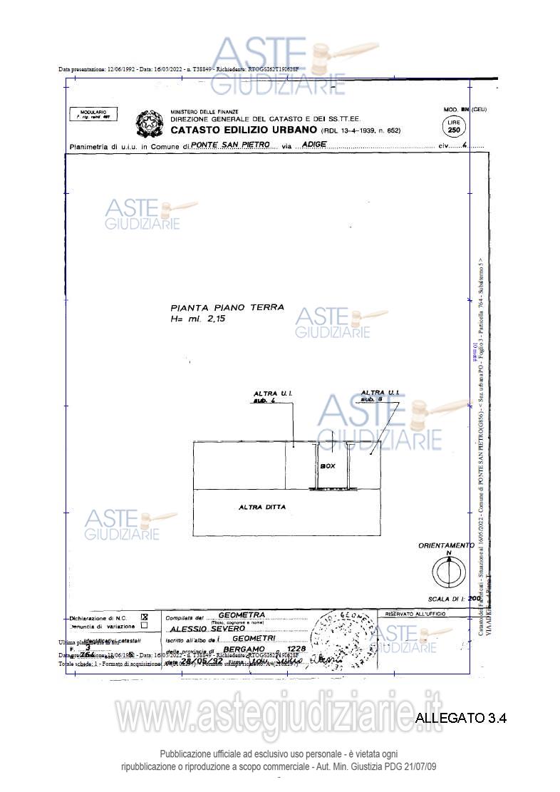 Planimetria del bene