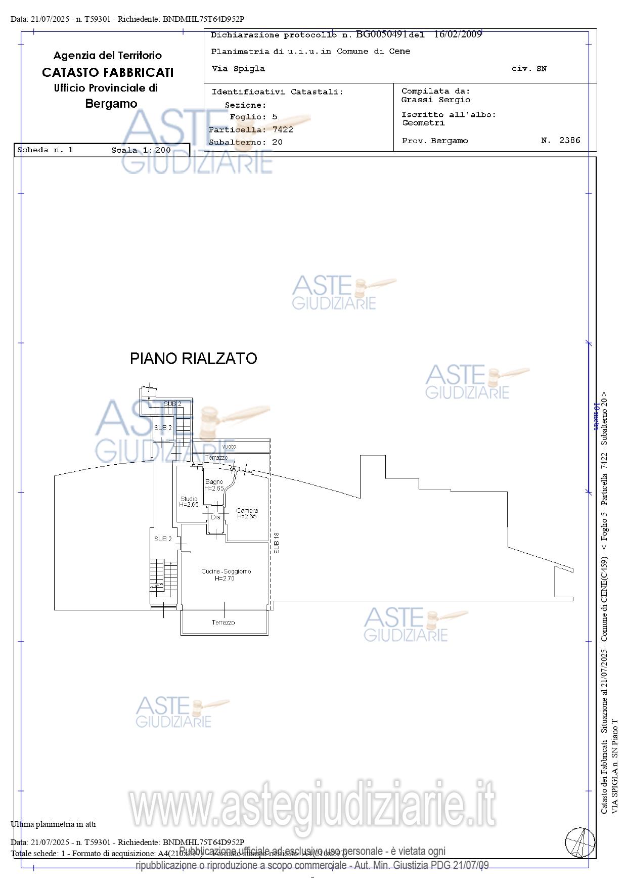 Planimetria del bene