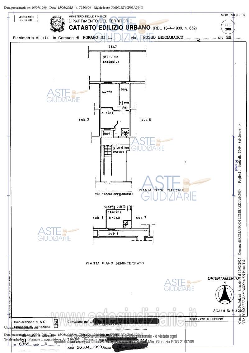 Planimetria del bene