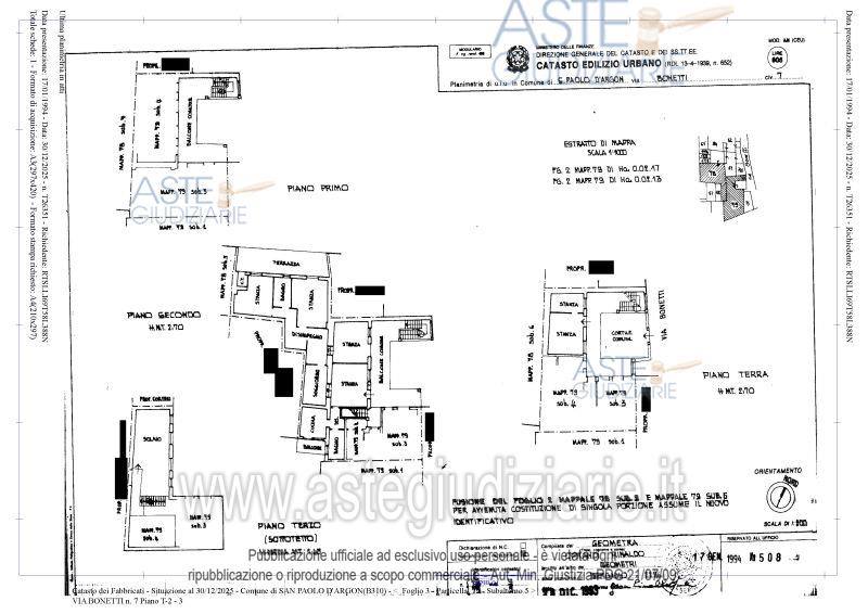 Planimetria del bene