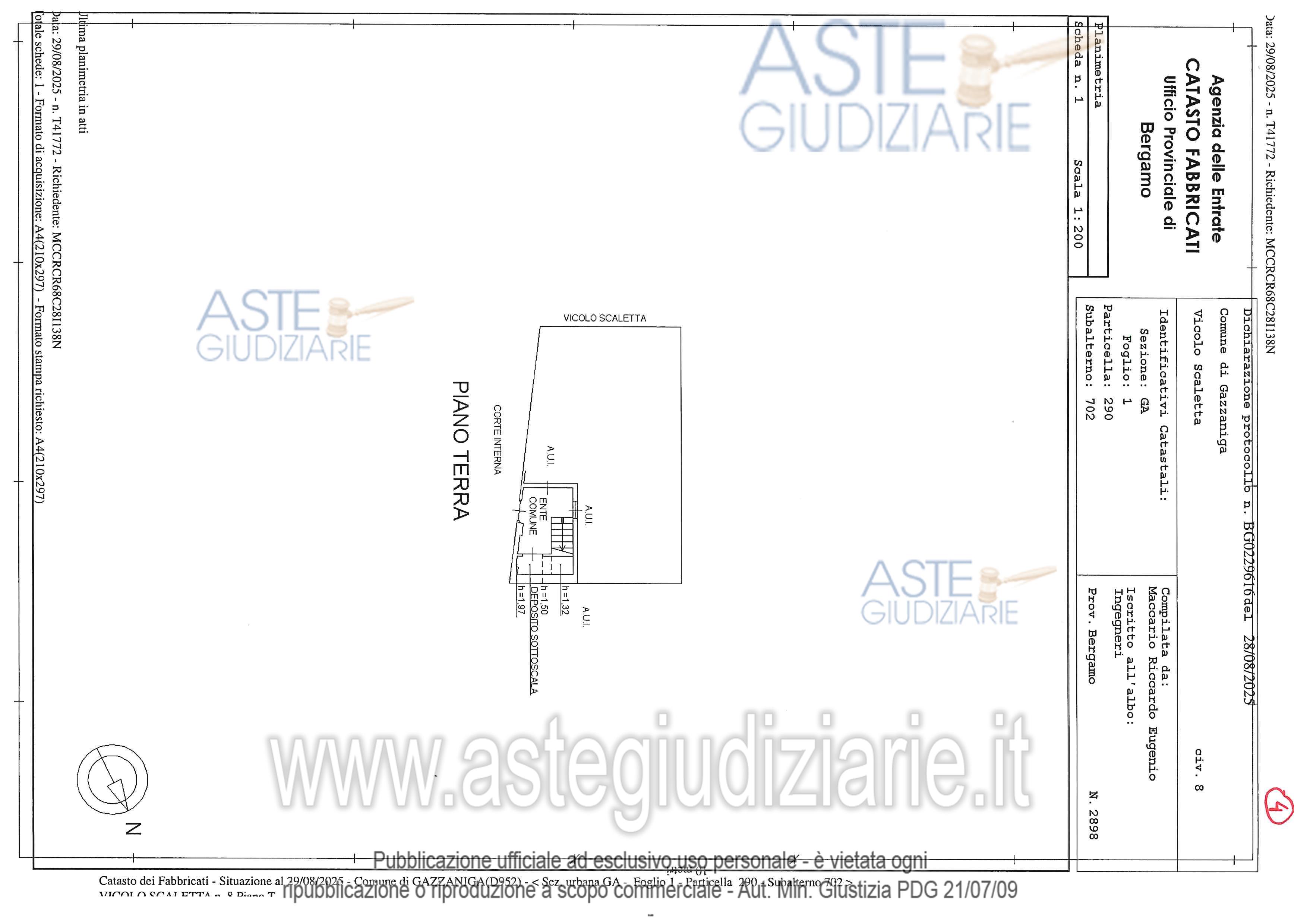 Planimetria del bene