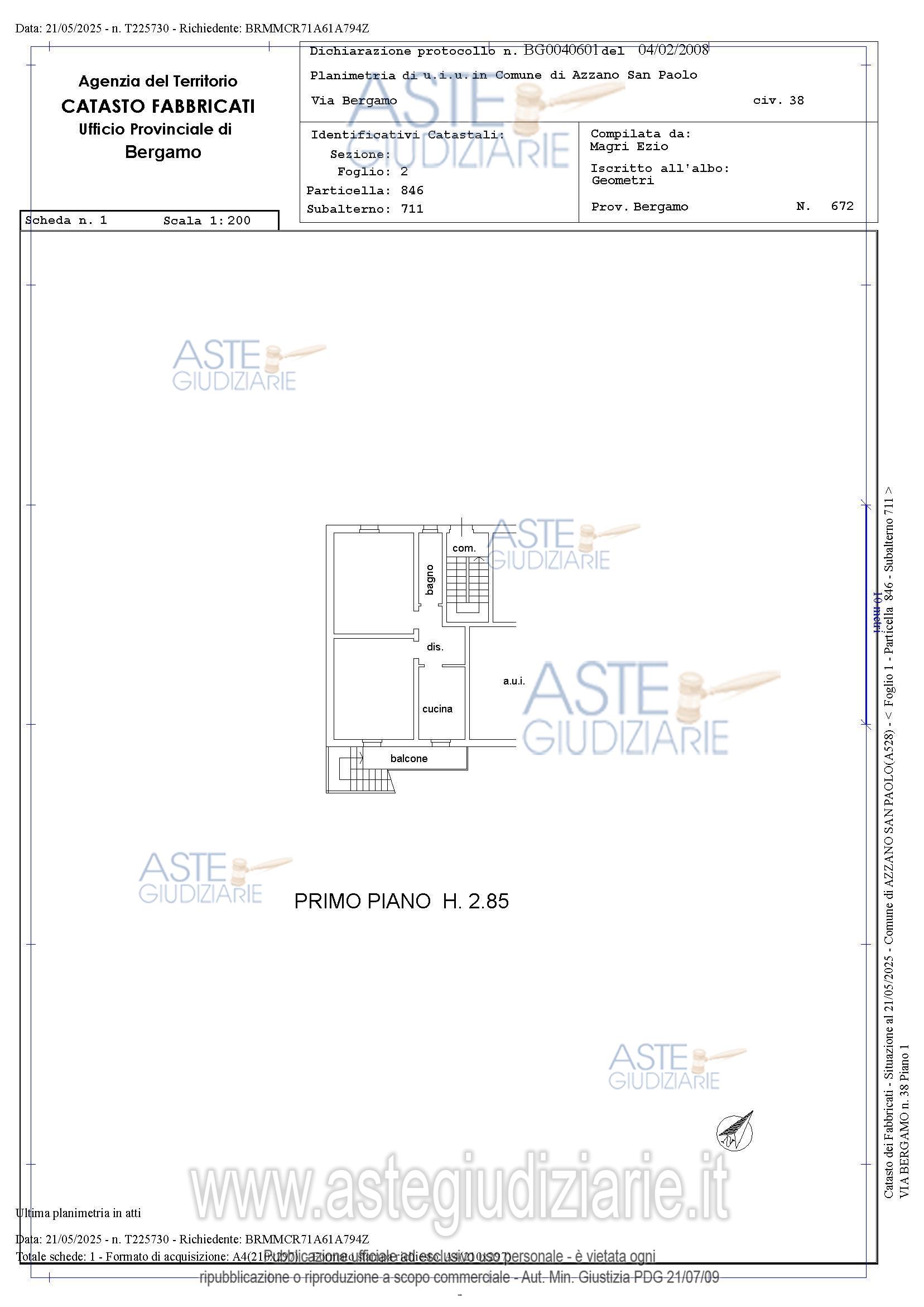 Planimetria del bene