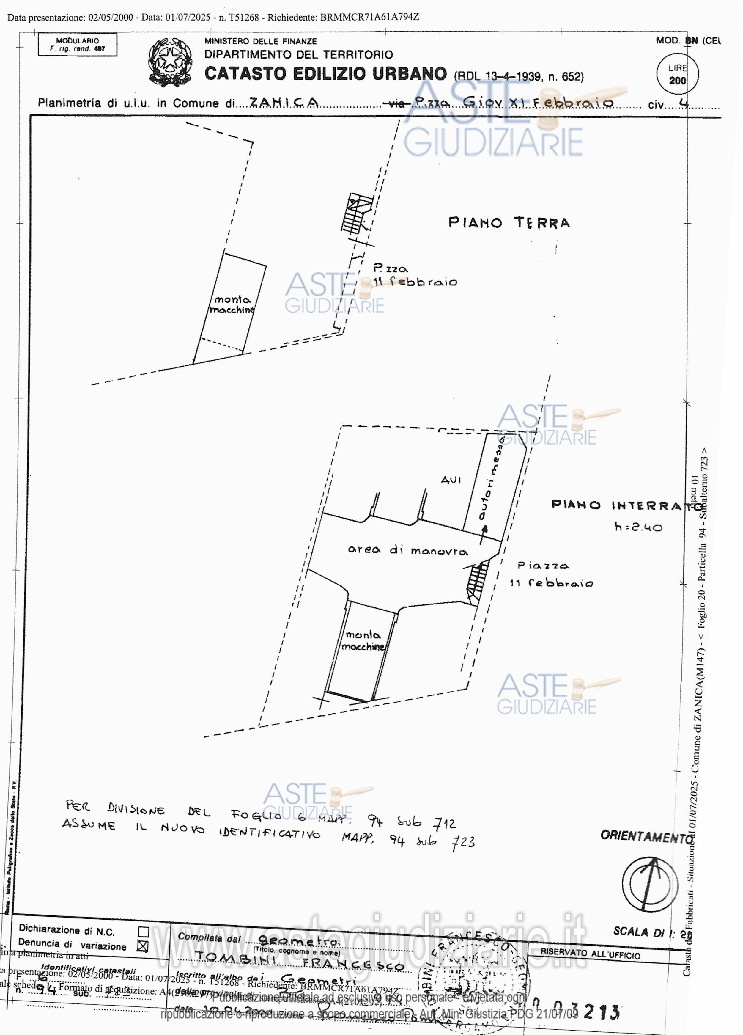 Planimetria del bene