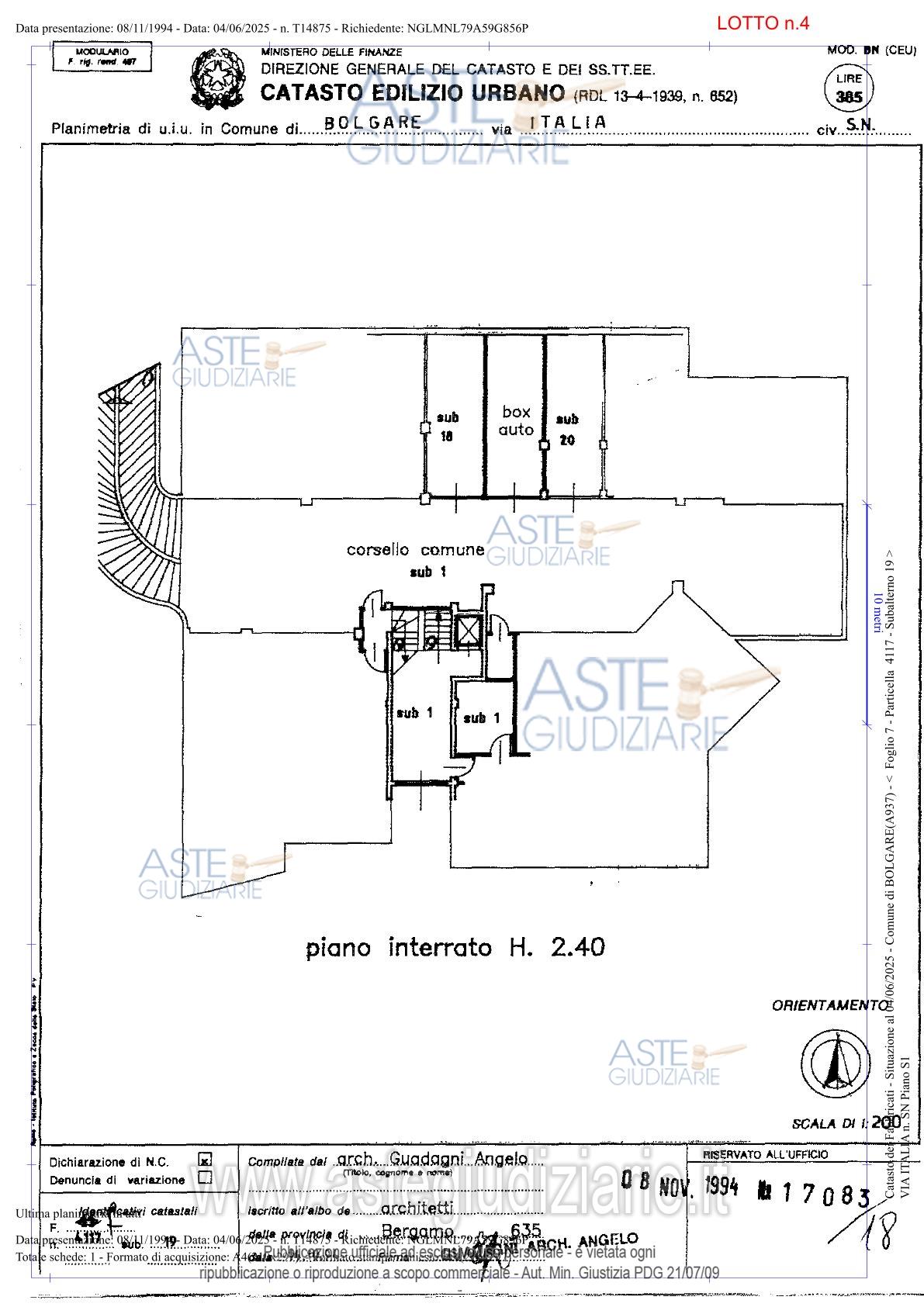 Planimetria del bene