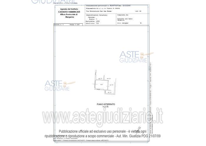 Planimetria del bene