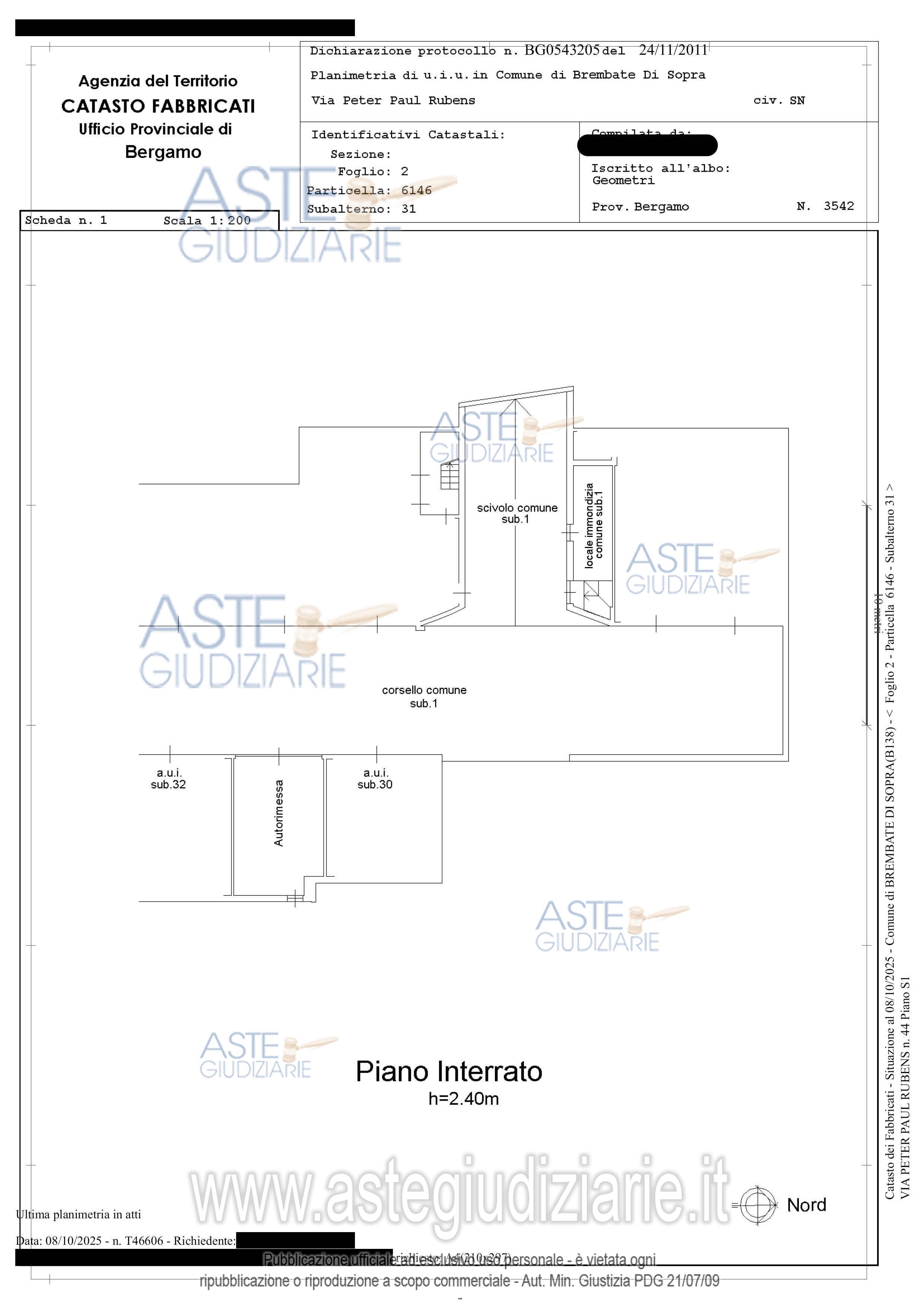 Planimetria del bene