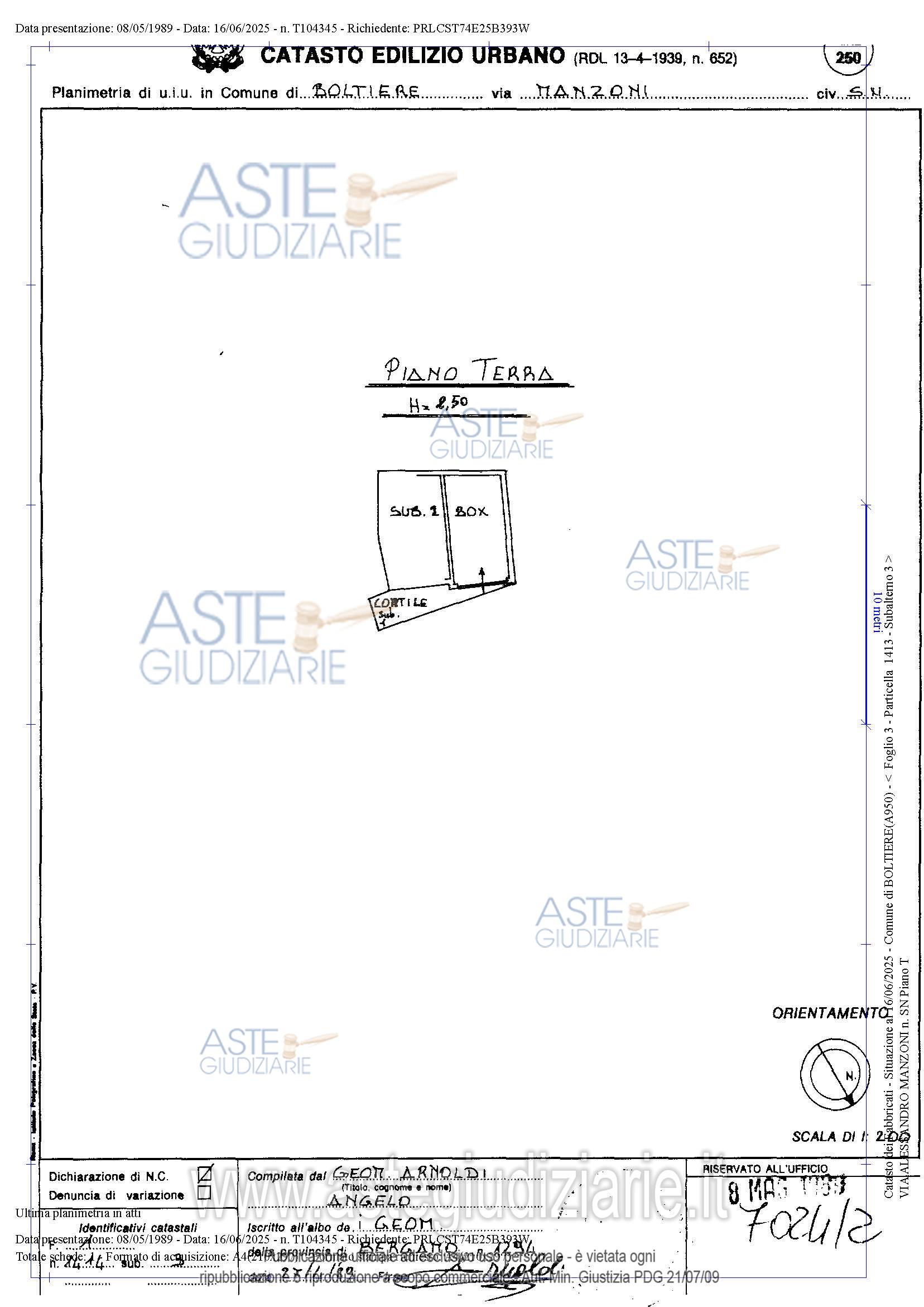 Planimetria del bene