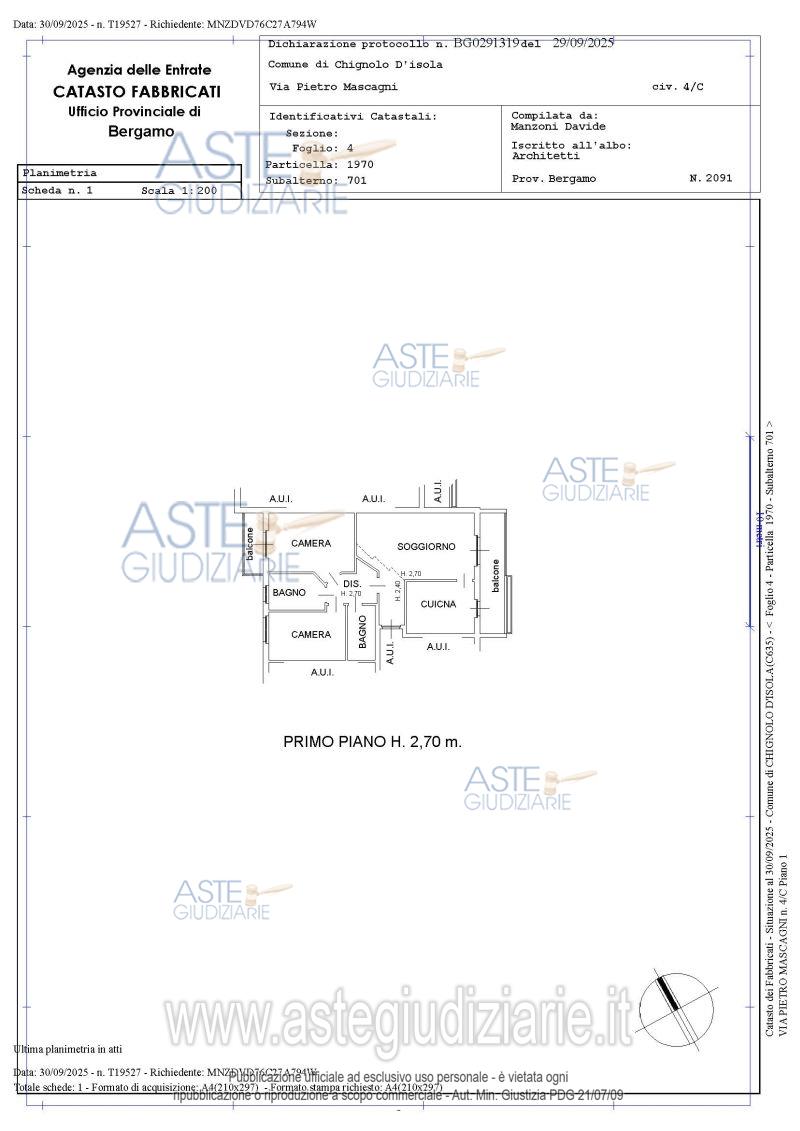 Planimetria del bene