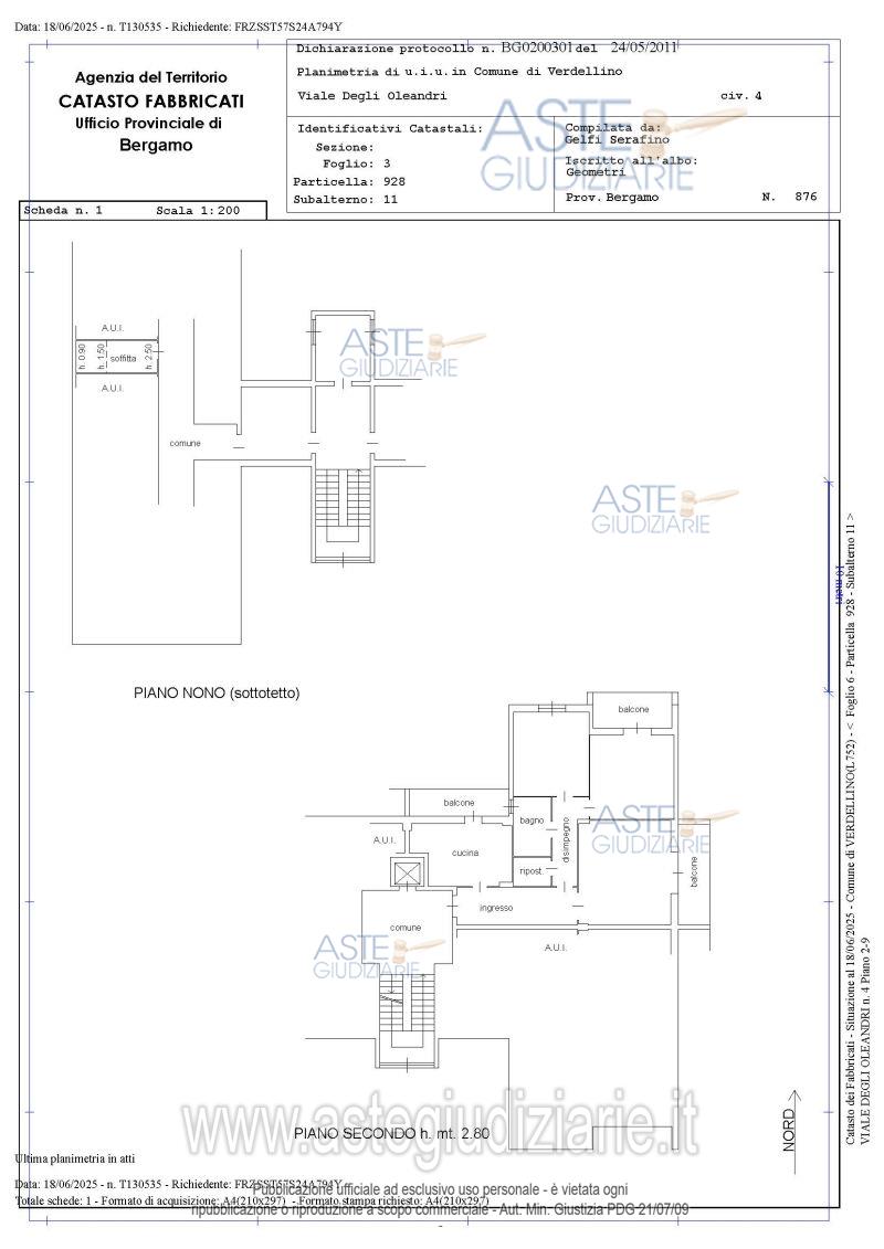 Planimetria del bene