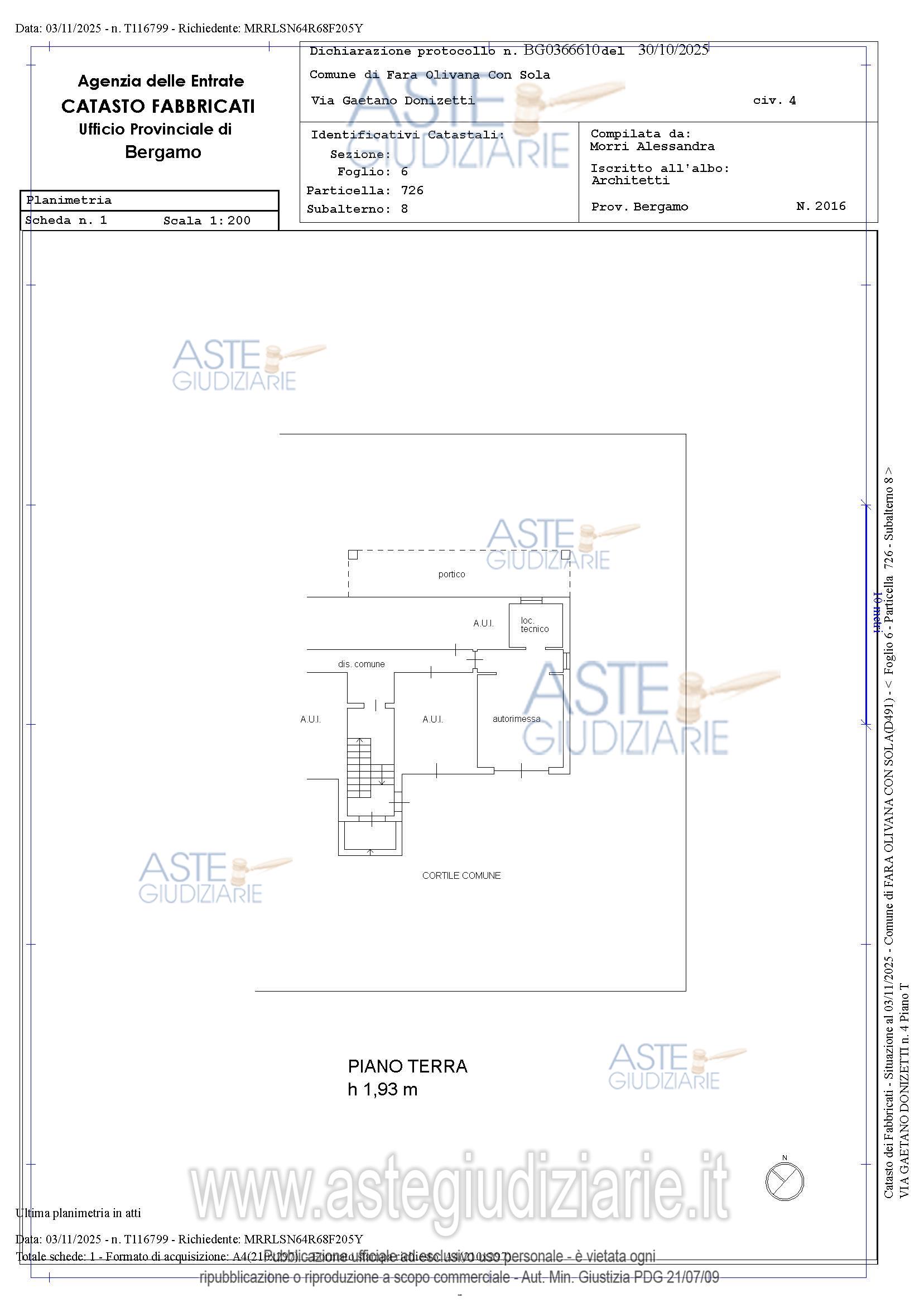 Planimetria del bene