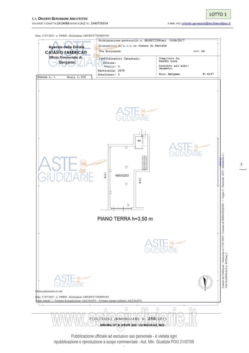 Planimetria del bene