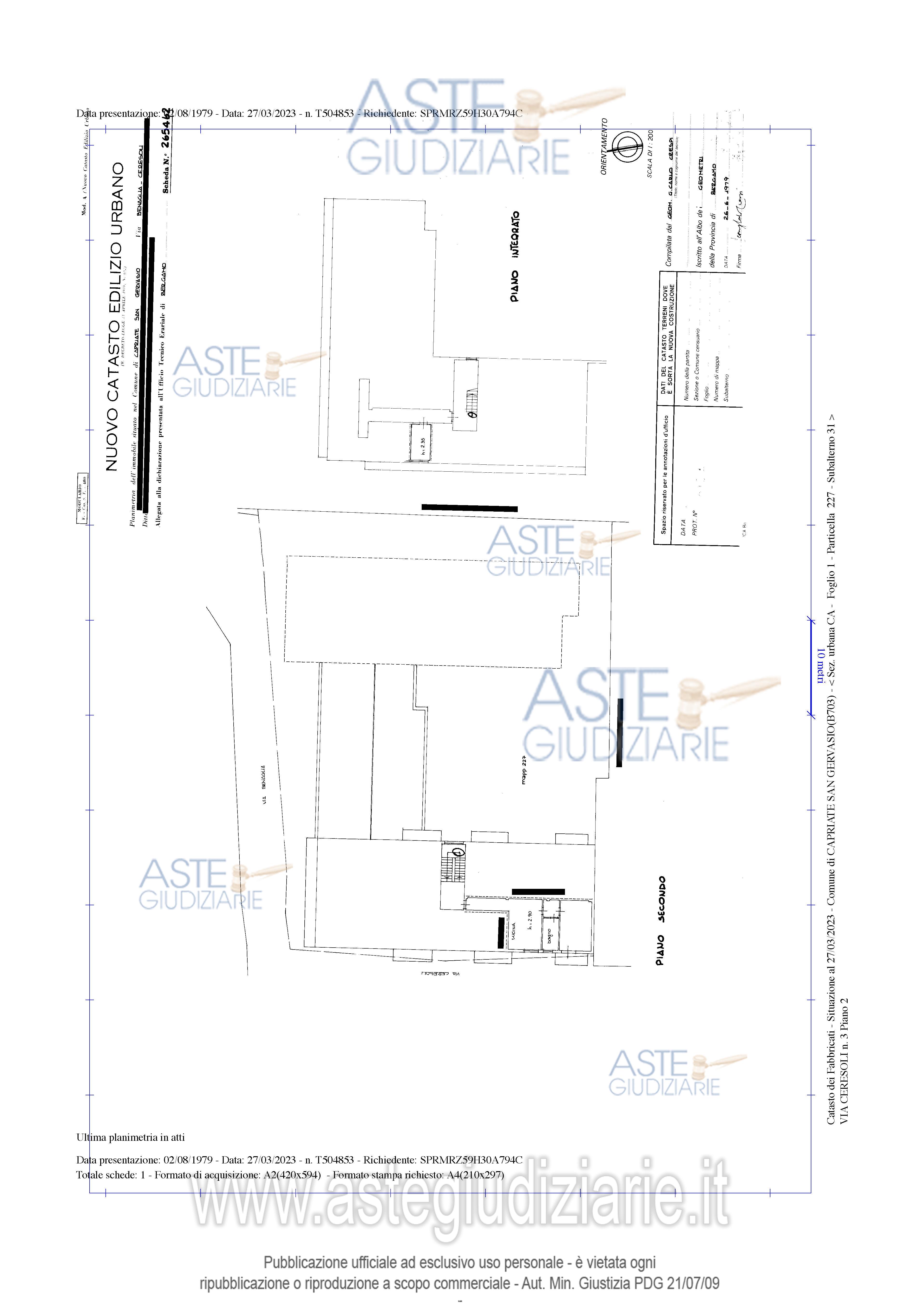 Planimetria del bene